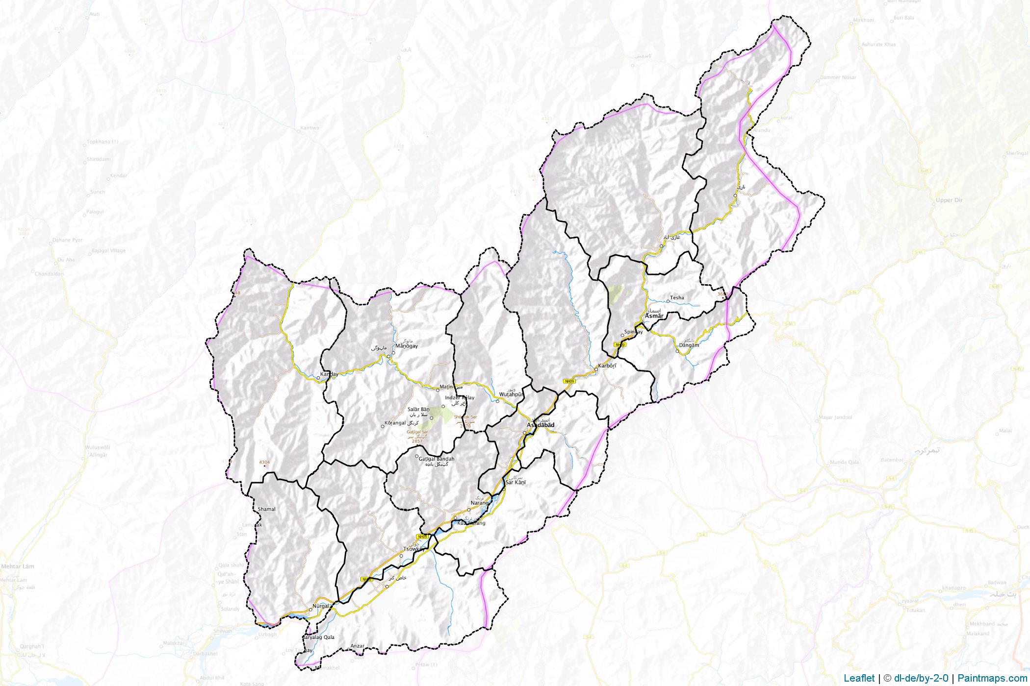 Kunar (Afghanistan) Map Cropping Samples-1