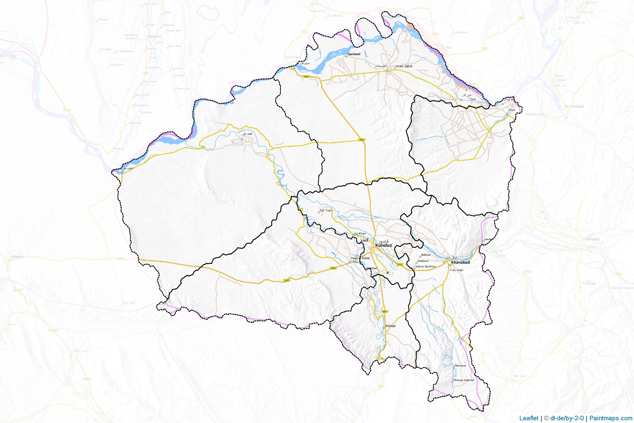 Konduz (Afghanistan) Map Cropping Samples-1