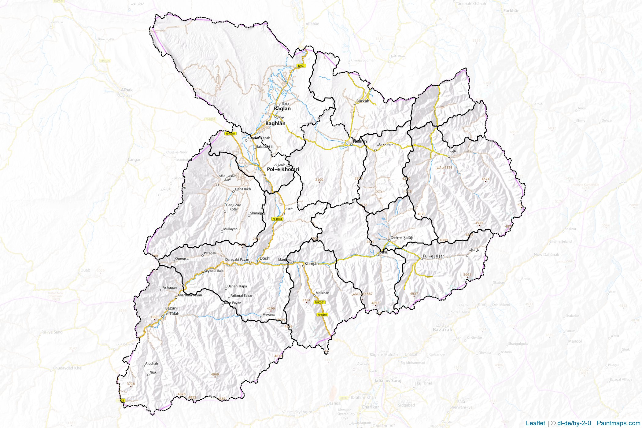 Baghlan (Afghanistan) Map Cropping Samples-1