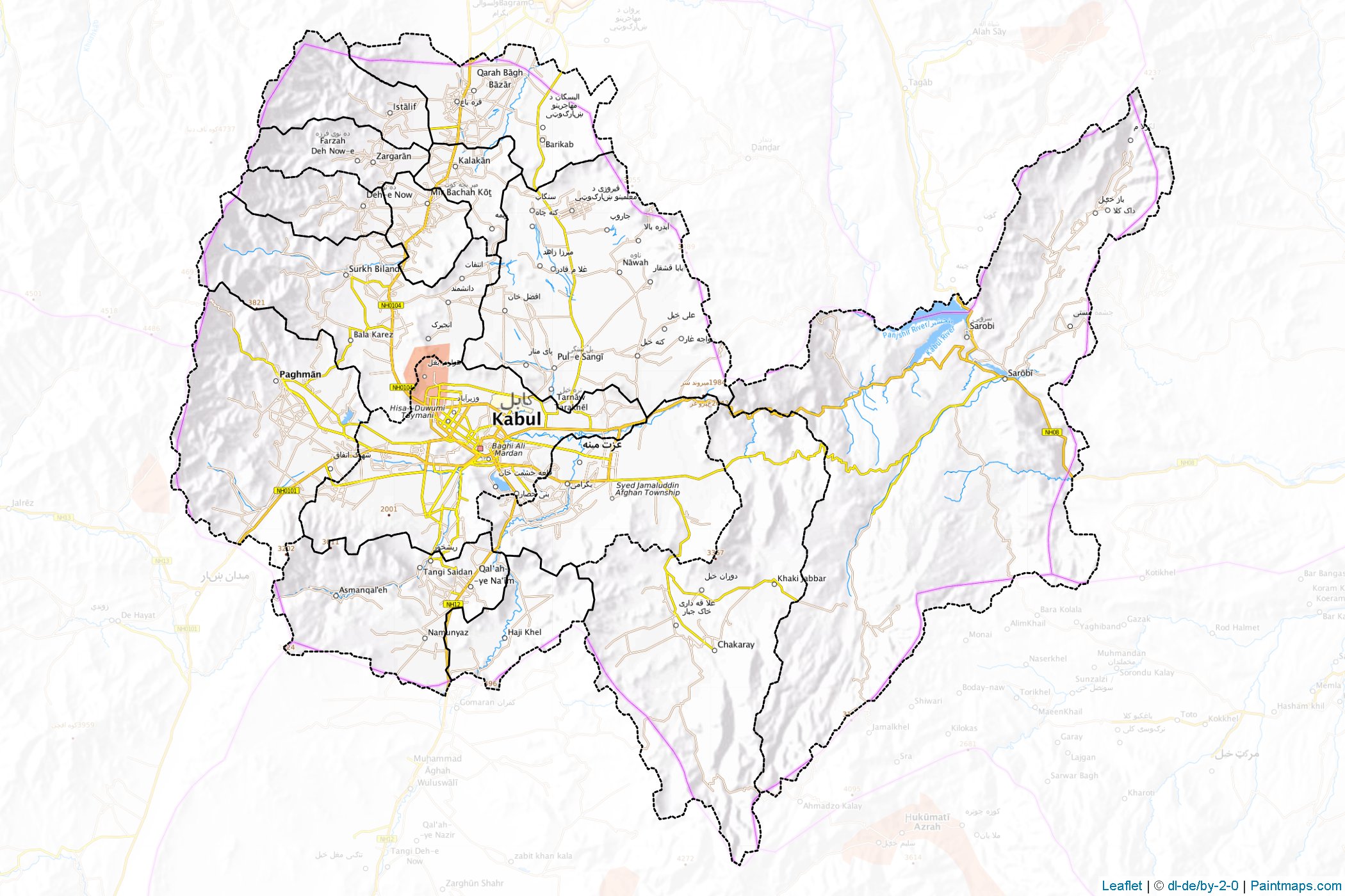 Kabul (Afghanistan) Map Cropping Samples-1