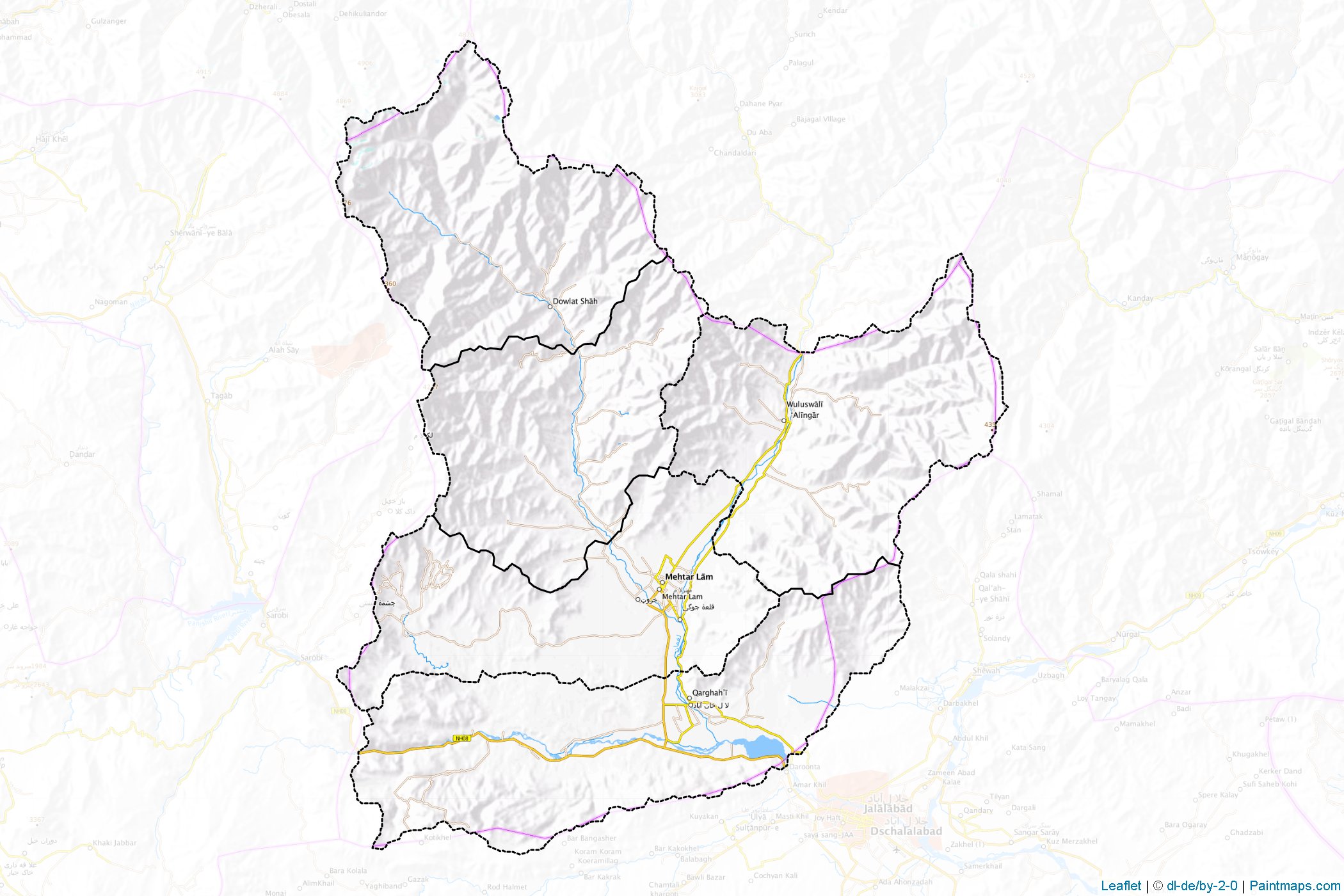 Lagman Vilayeti (Afganistan) Haritası Örnekleri-1