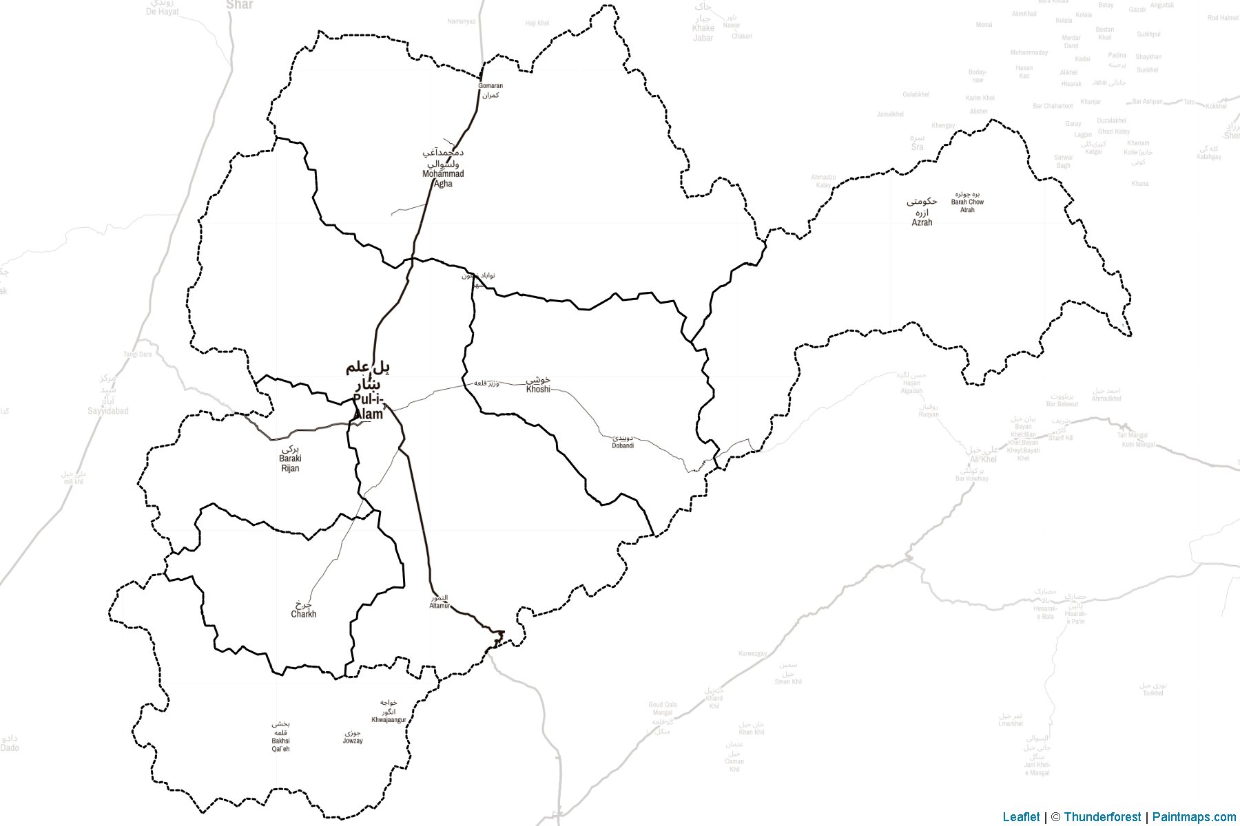 Lowgar (Afghanistan) Map Cropping Samples-2