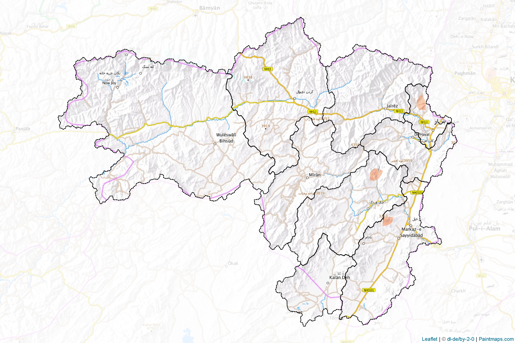 Wardak (Afghanistan) Map Cropping Samples-1