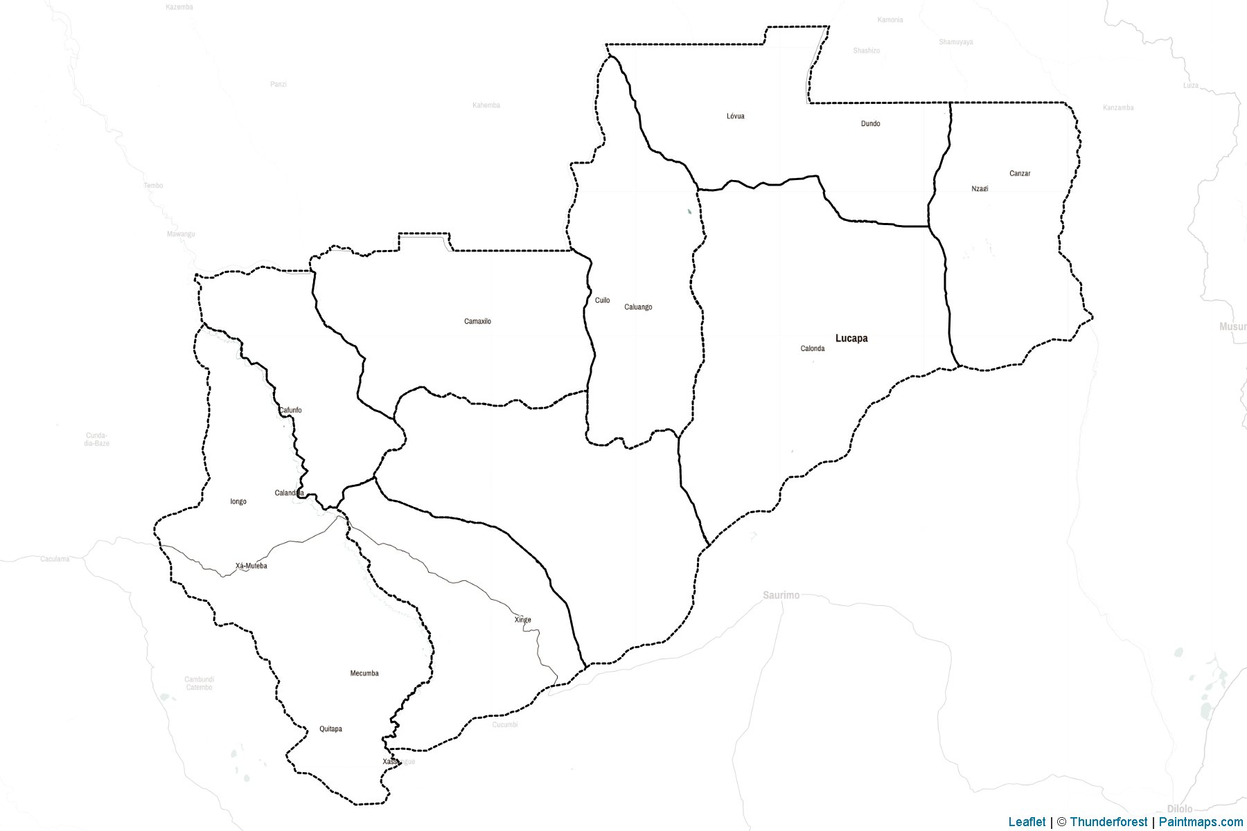 Lunda Norte Bölgesi (Angola) Haritası Örnekleri-2