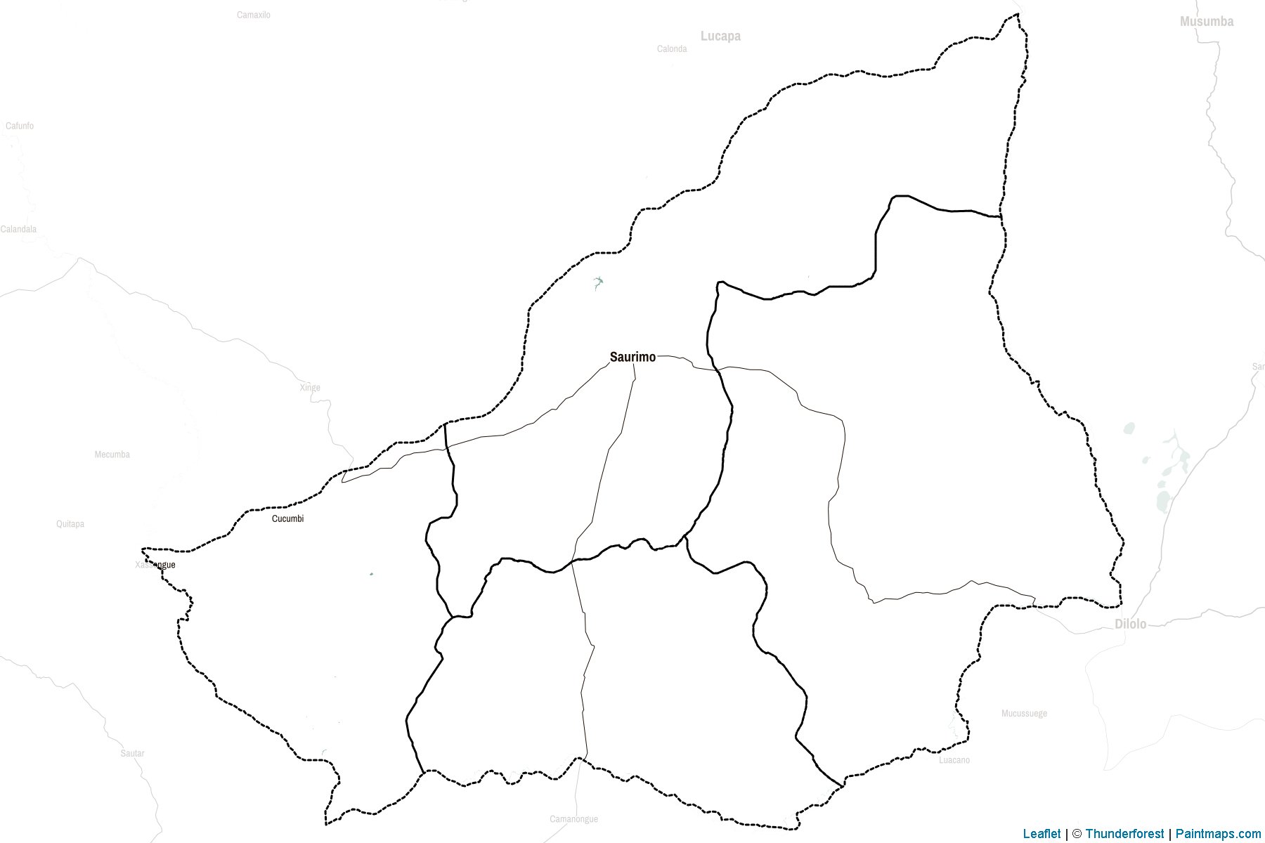 Lunda Sul Bölgesi (Angola) Haritası Örnekleri-2