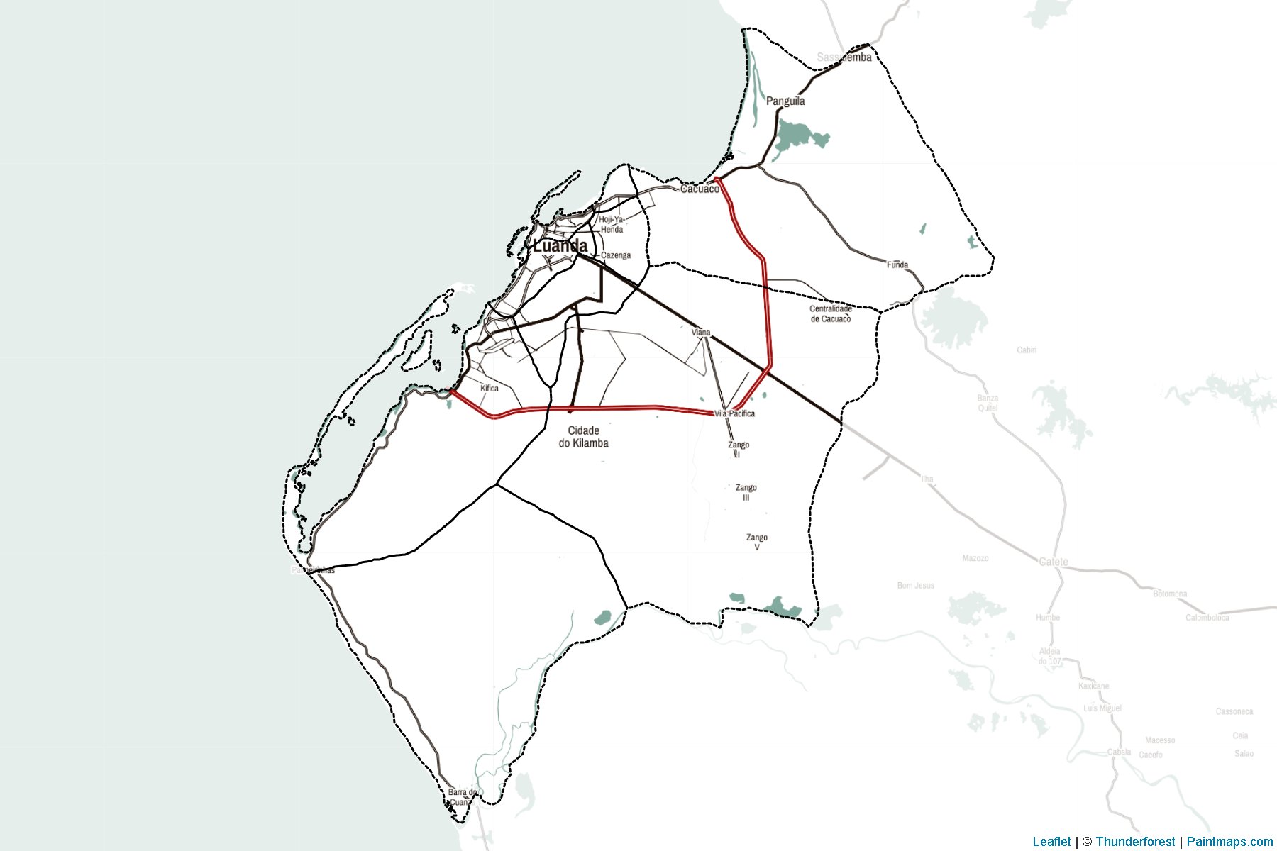 Muestras de recorte de mapas Luanda (Angola)-2