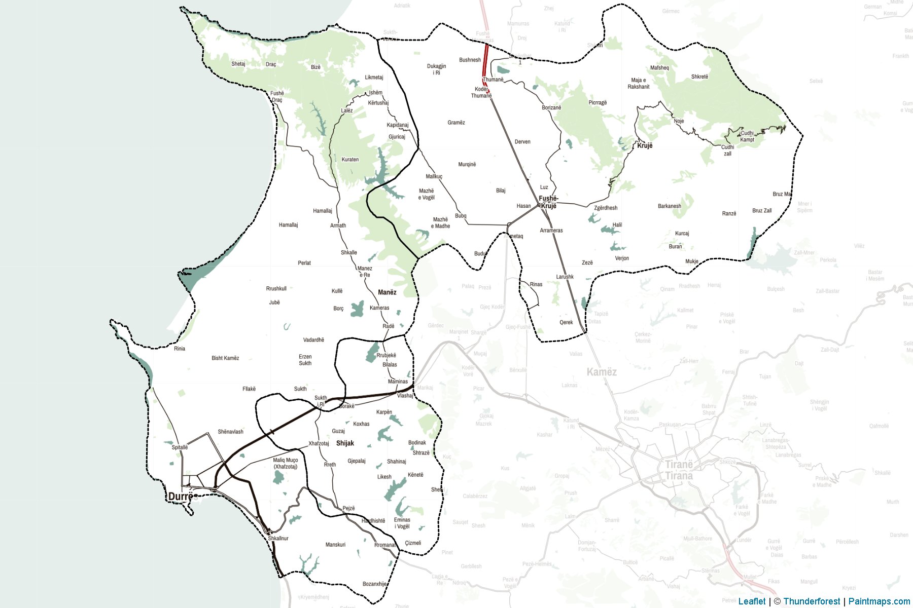 Muestras de recorte de mapas Durrës (Albania)-2