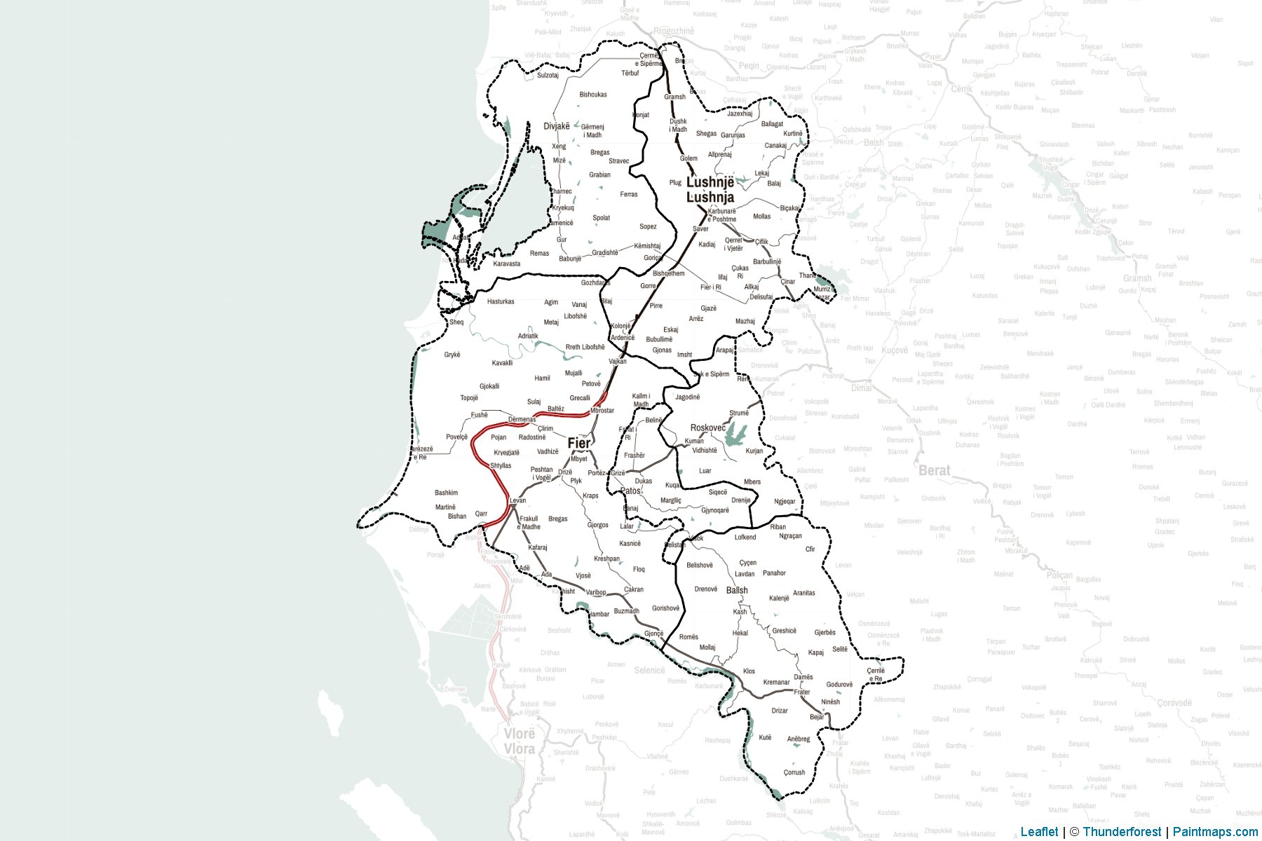 Muestras de recorte de mapas Fier (Albania)-2