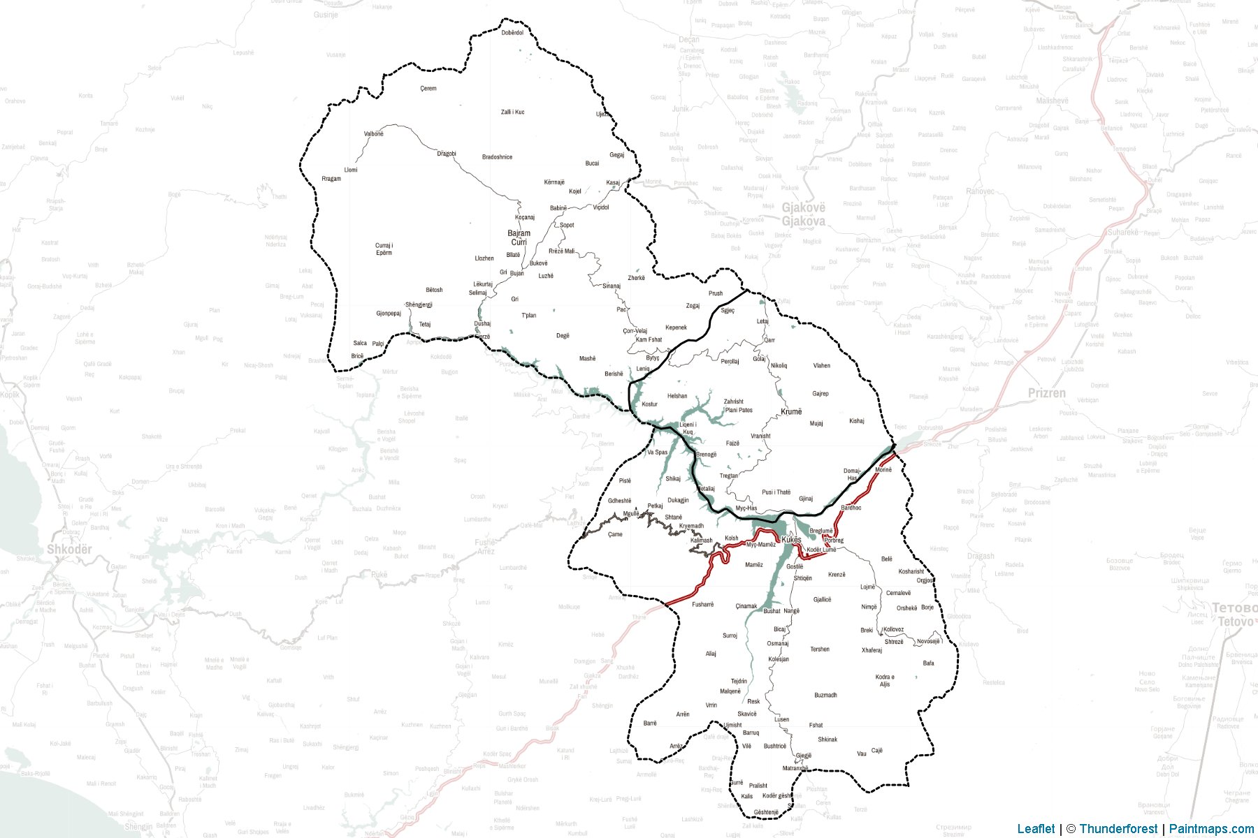 Kukës ili (Arnavutluk) Haritası Örnekleri-2