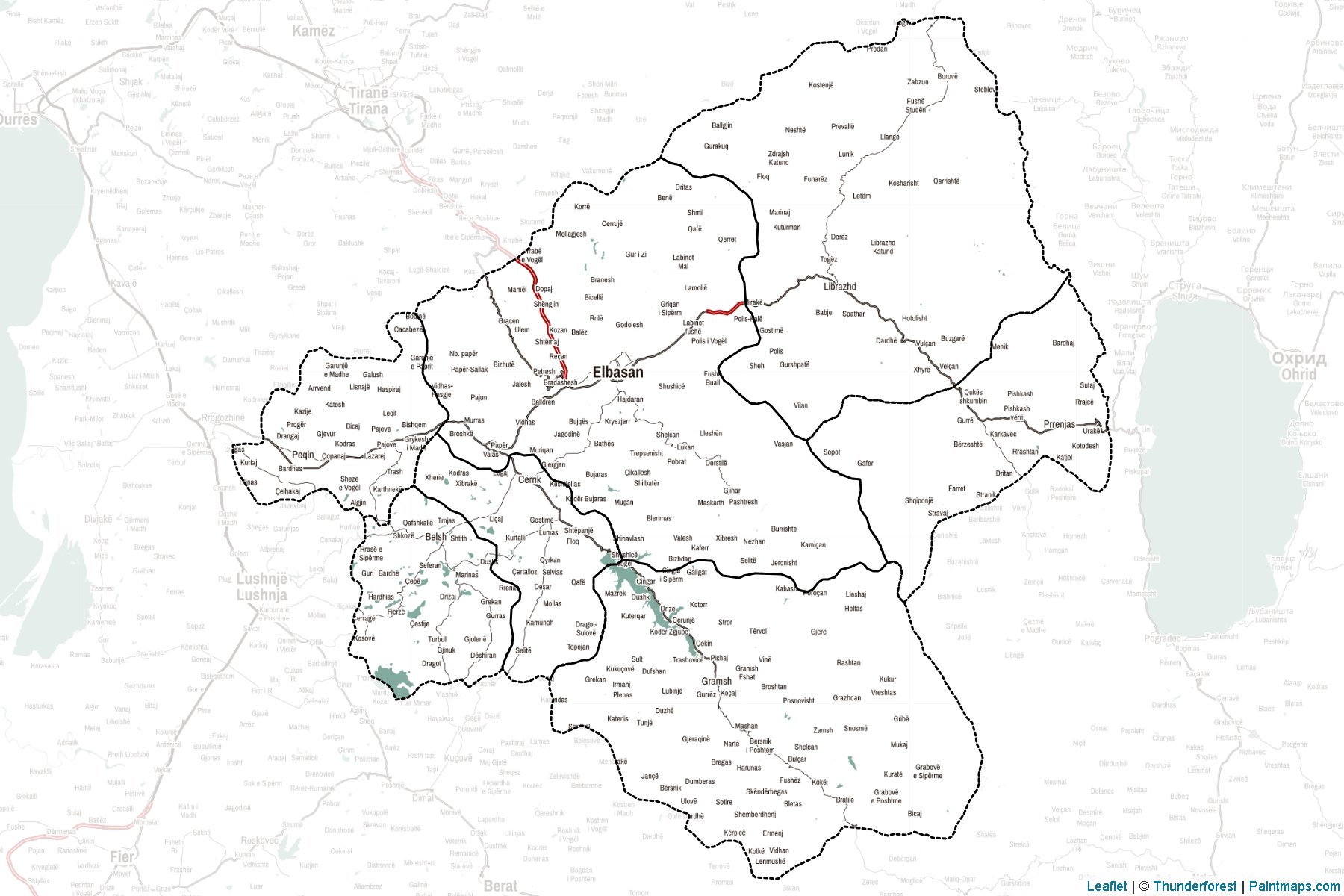 Muestras de recorte de mapas Elbasan (Albania)-2