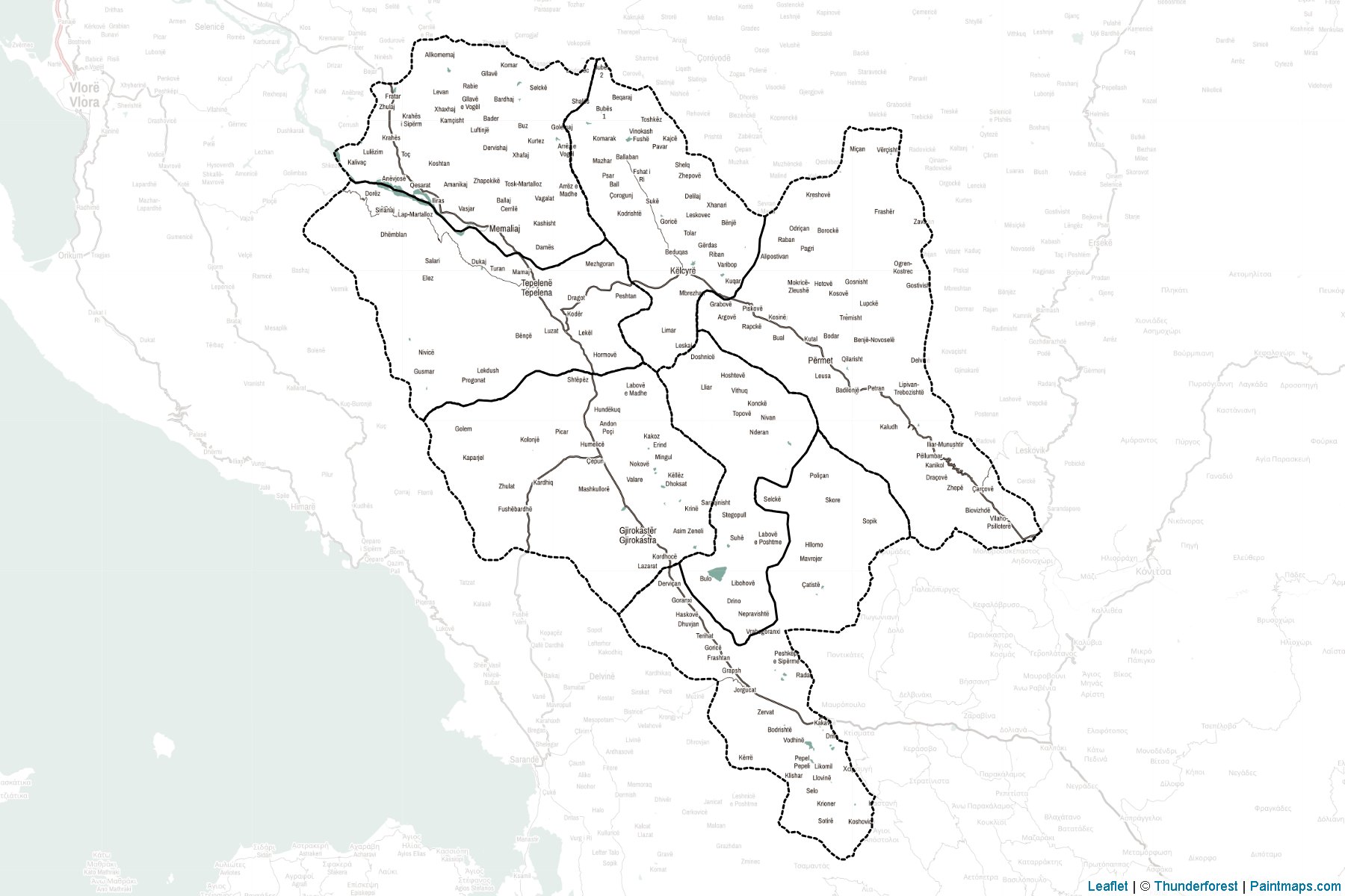 Muestras de recorte de mapas Gjirokaste (Albania)-2