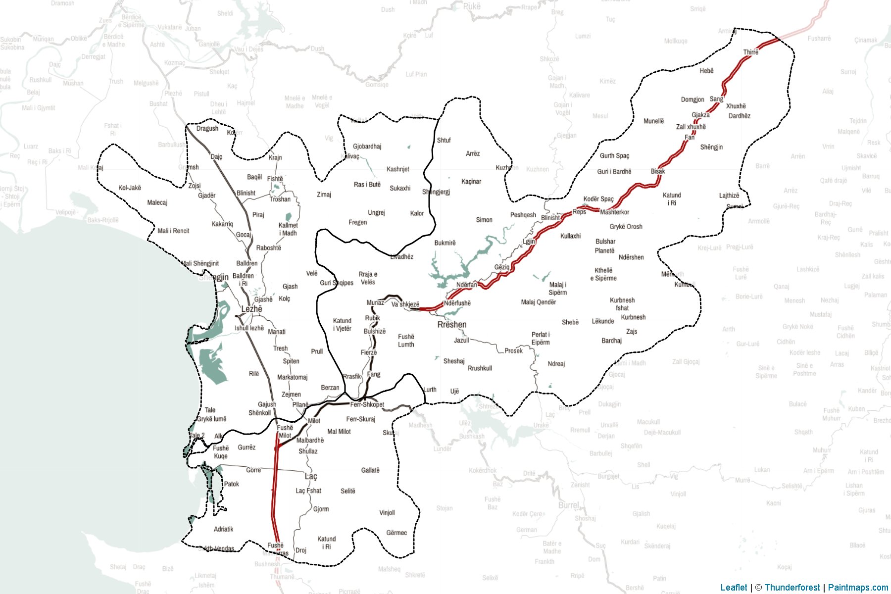 Lezhë (Albania) Map Cropping Samples-2