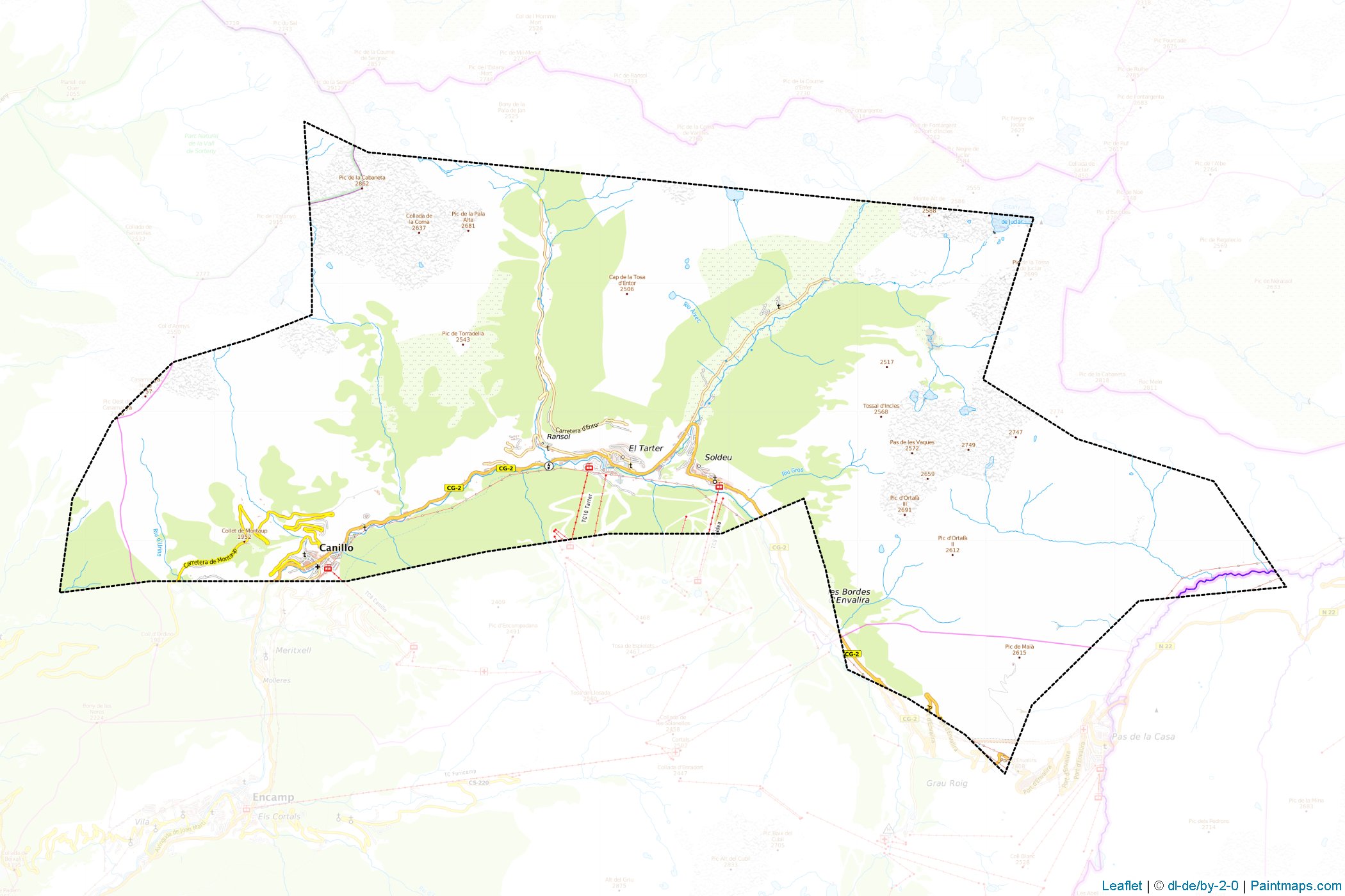 Canillo (Andorra) Haritası Örnekleri-1