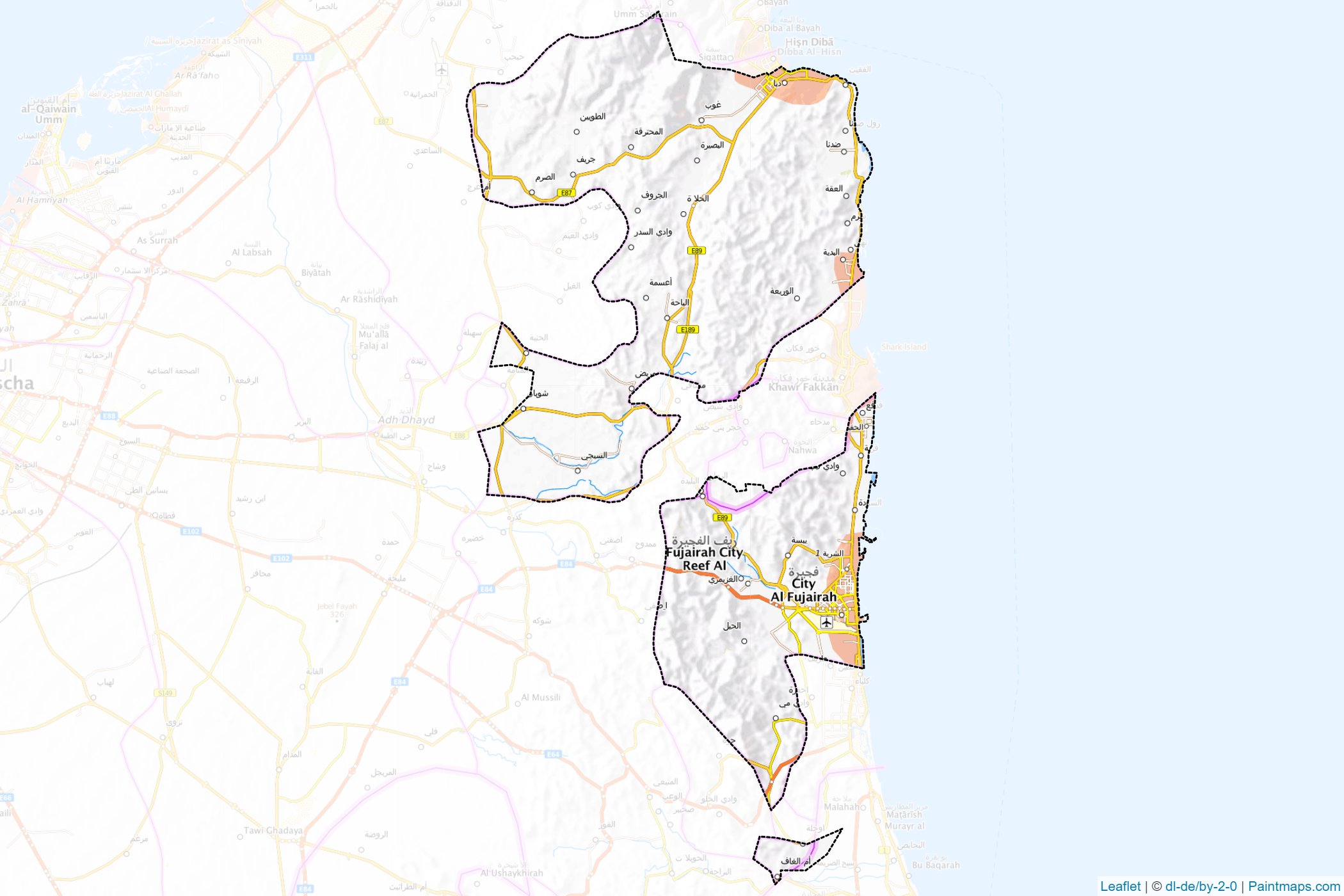 Füceyre (Birleşik Arap Emirlikleri) Haritası Örnekleri-1