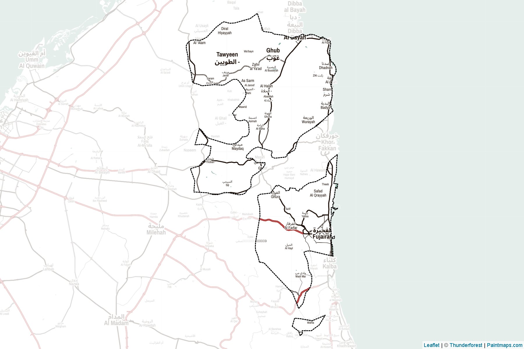 Füceyre (Birleşik Arap Emirlikleri) Haritası Örnekleri-2
