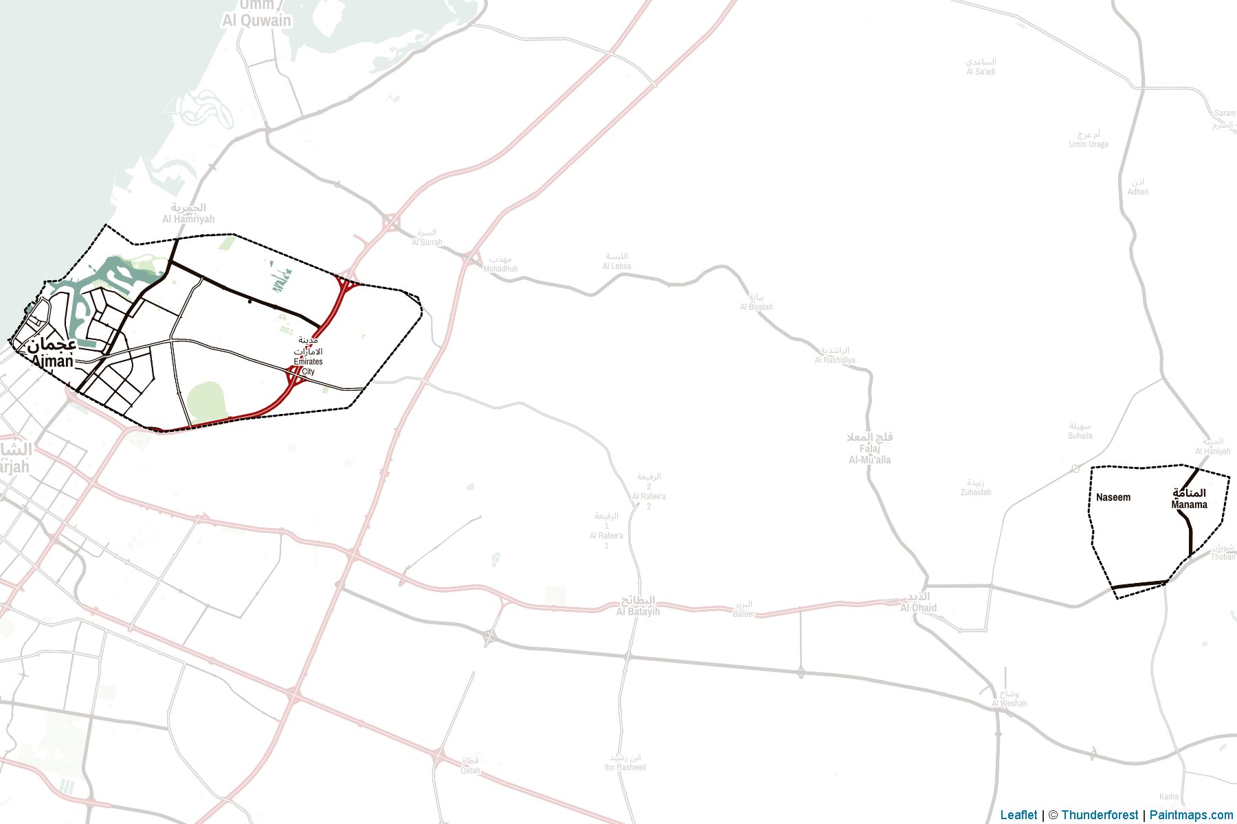 Muestras de recorte de mapas Ajman (Emiratos Árabes Unidos)-2