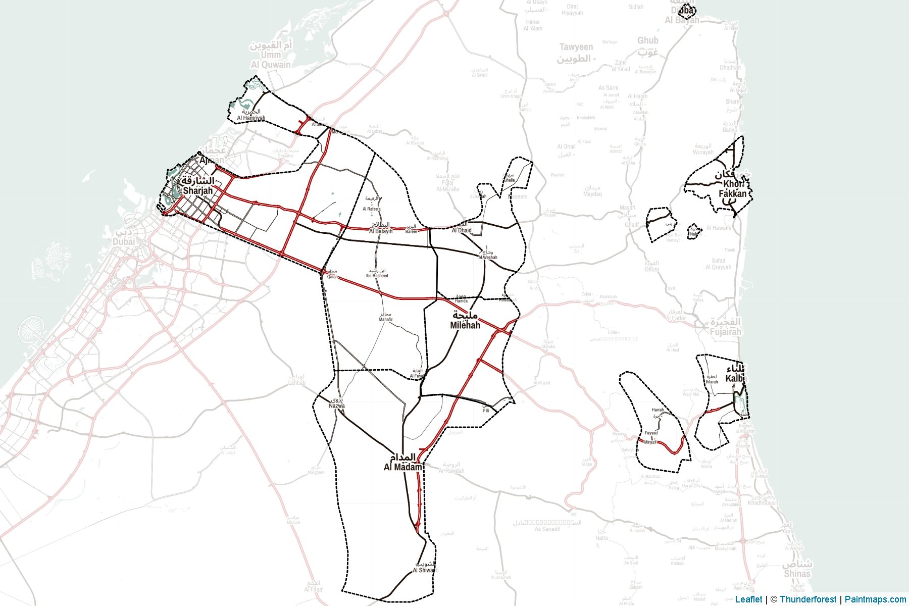 Sharjah (United Arab Emirates) Map Cropping Samples-2