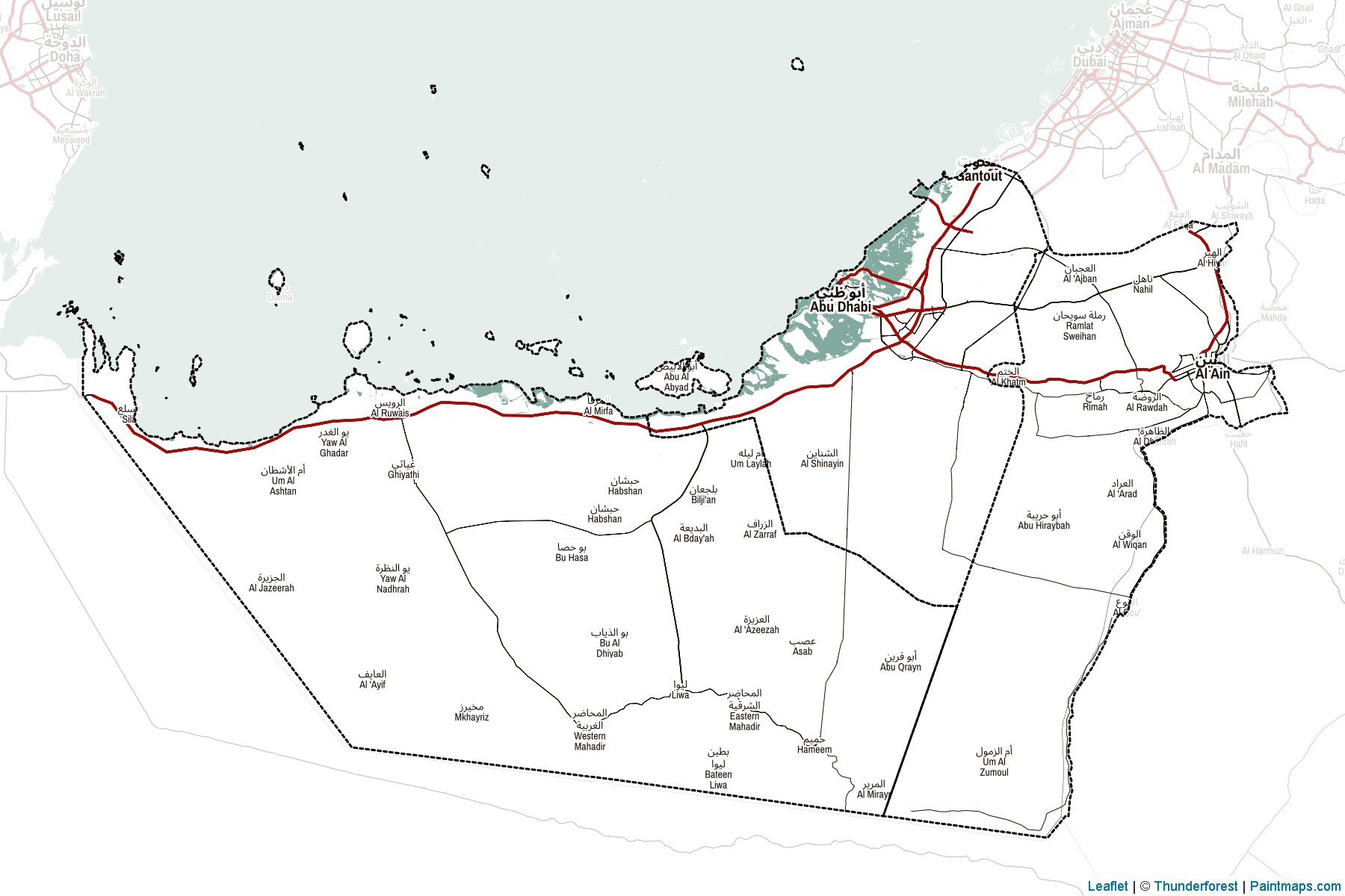 Muestras de recorte de mapas Abu Dhabi (Emiratos Árabes Unidos)-2