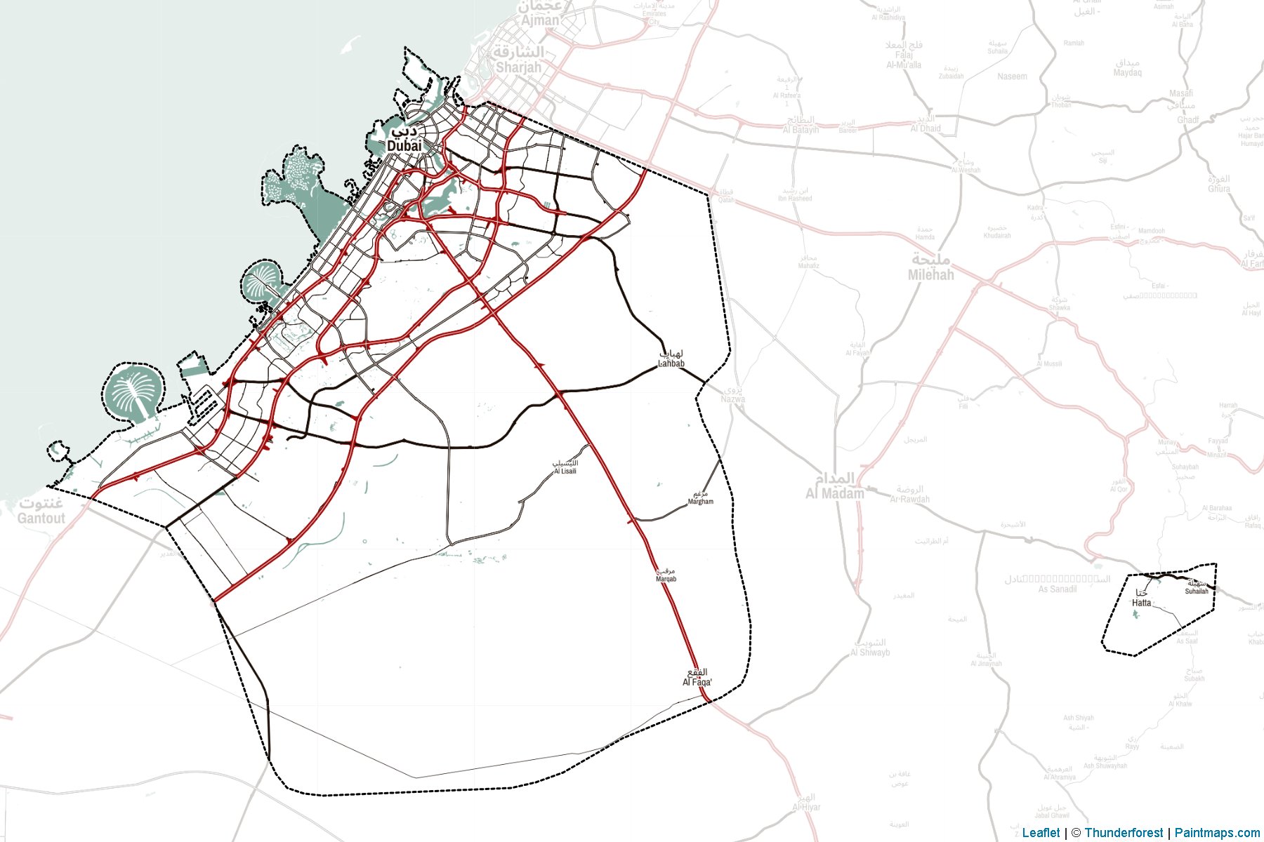 Muestras de recorte de mapas Dubai (Emiratos Árabes Unidos)-2