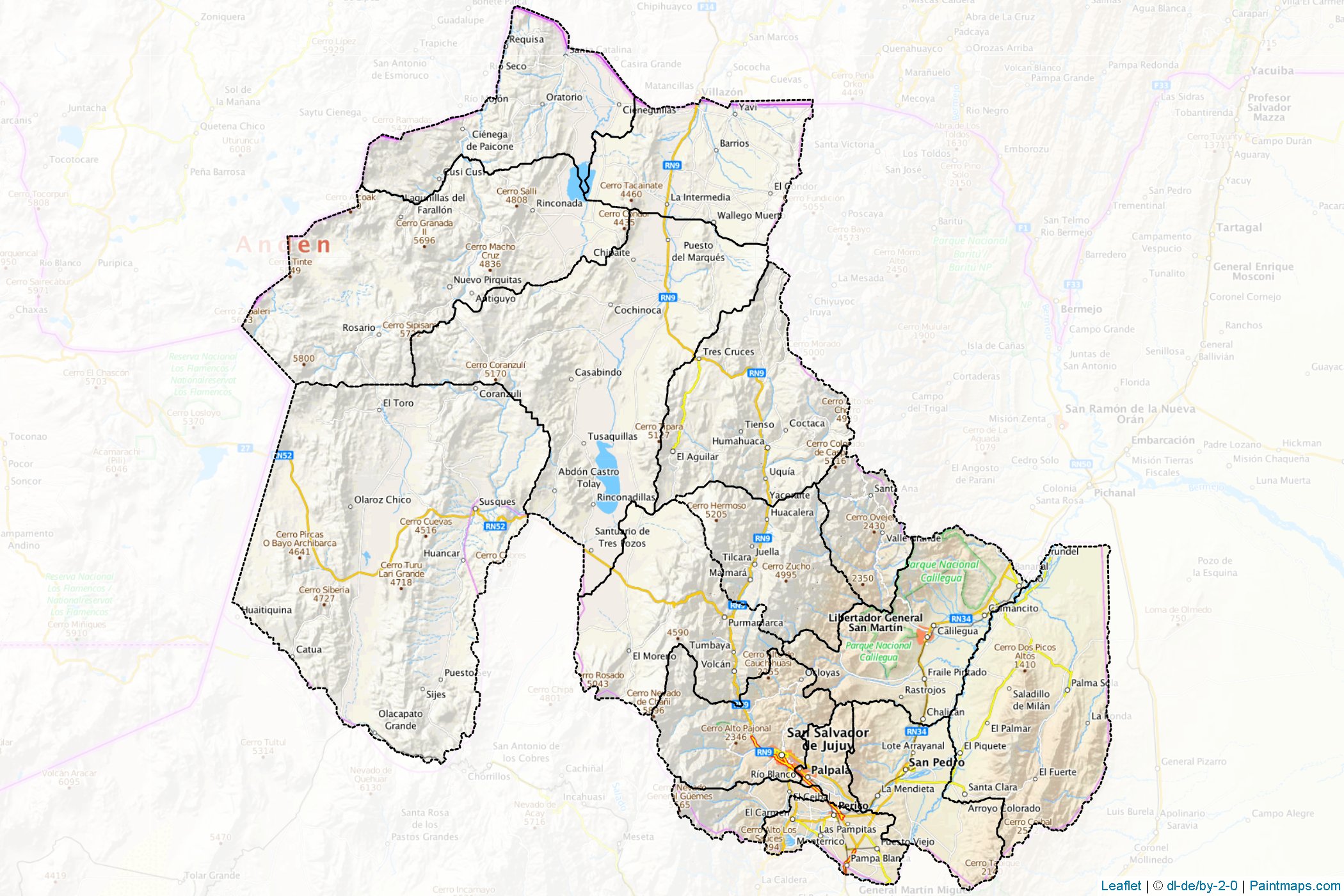 Jujuy eyaleti (Arjantin) Haritası Örnekleri-1