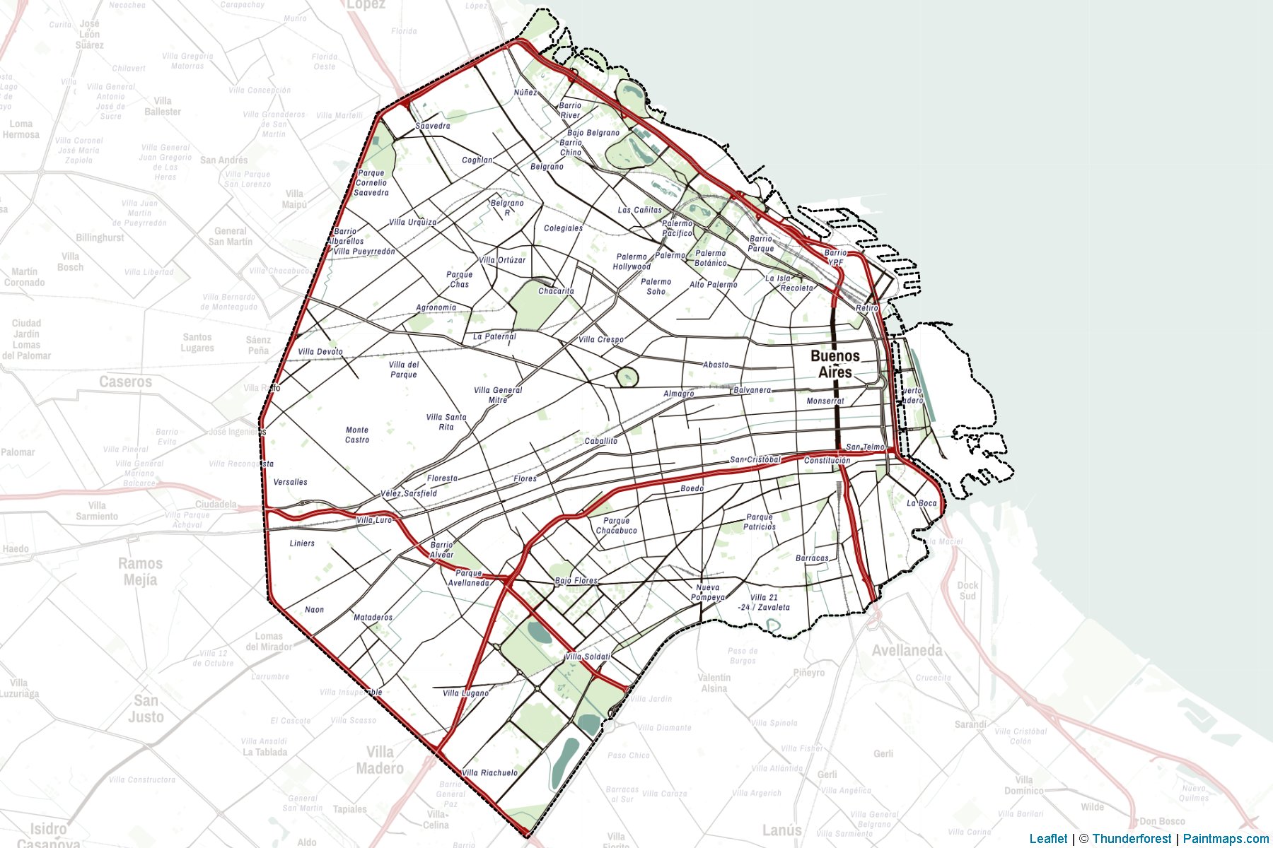 Autonomous City of Buenos Aires (Argentina) Map Cropping Samples-2