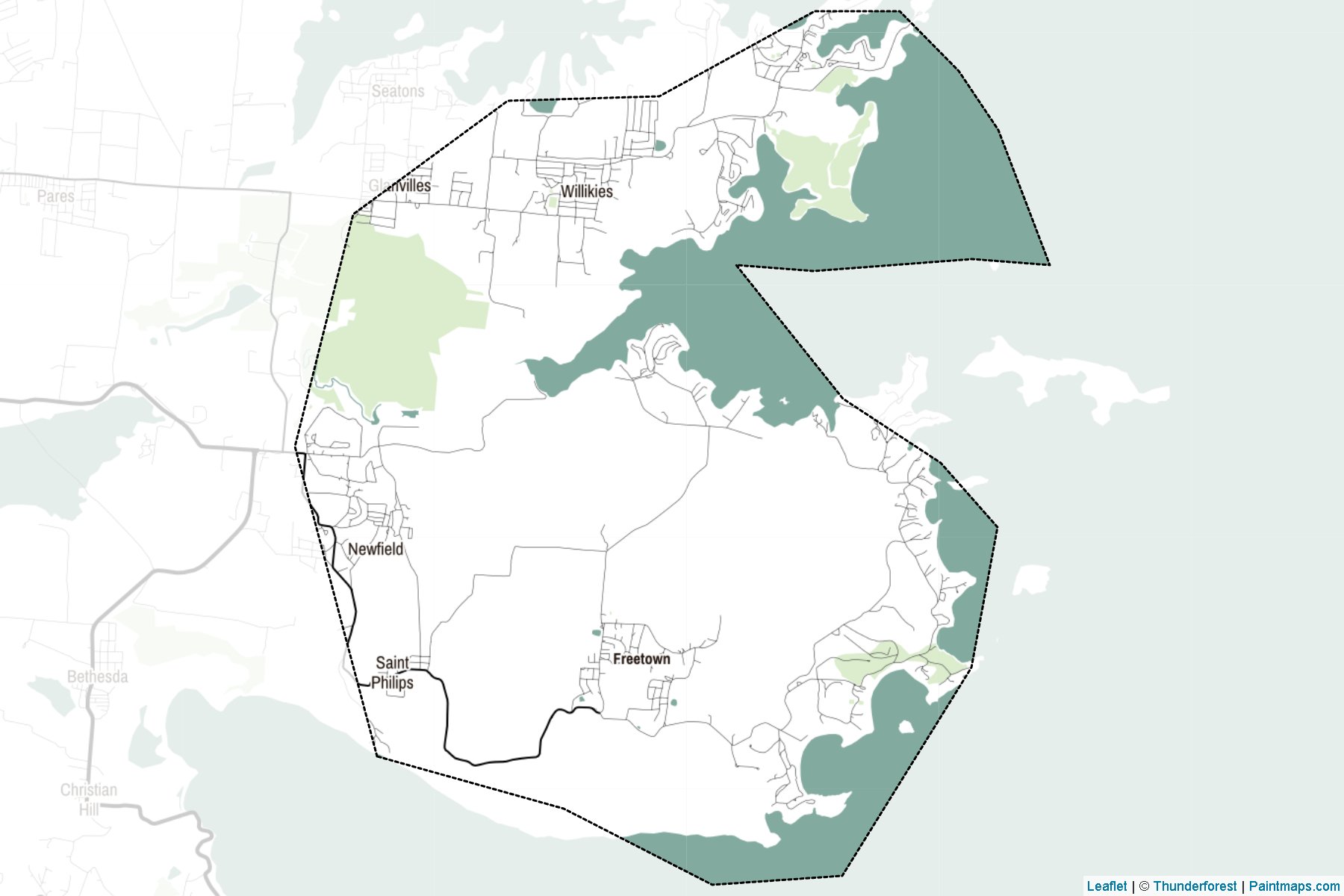 Saint Philip (Antigua and Barbuda) Map Cropping Samples-2