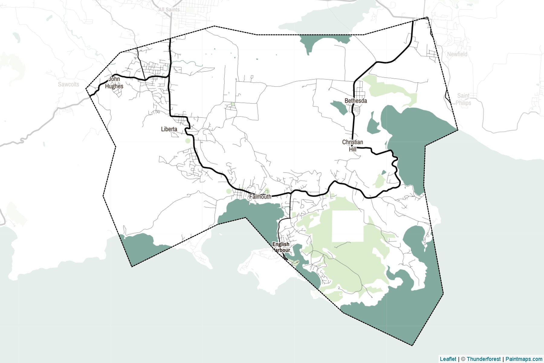 Saint Paul (Antigua and Barbuda) Map Cropping Samples-2