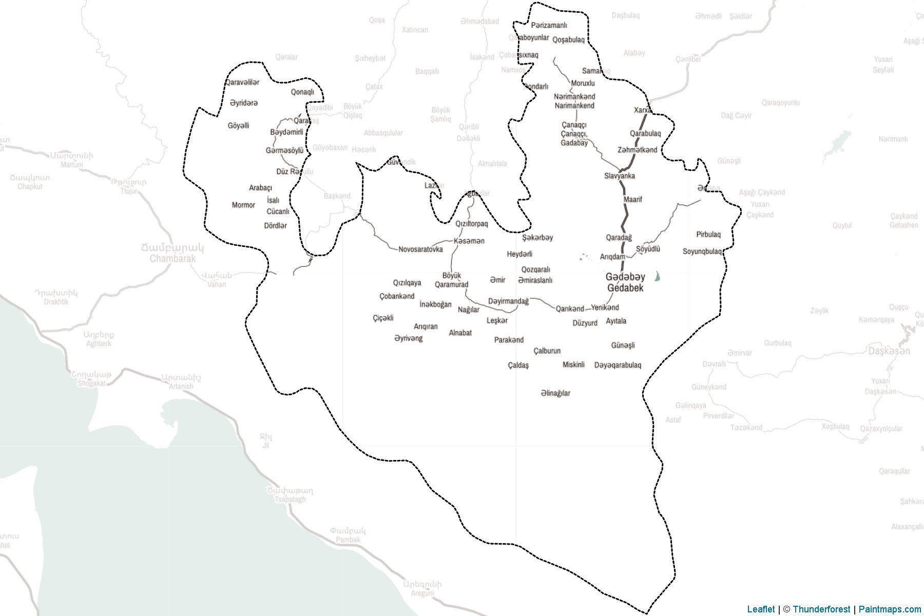 Muestras de recorte de mapas Gədəbəy (Ganja-Gazakh)-2