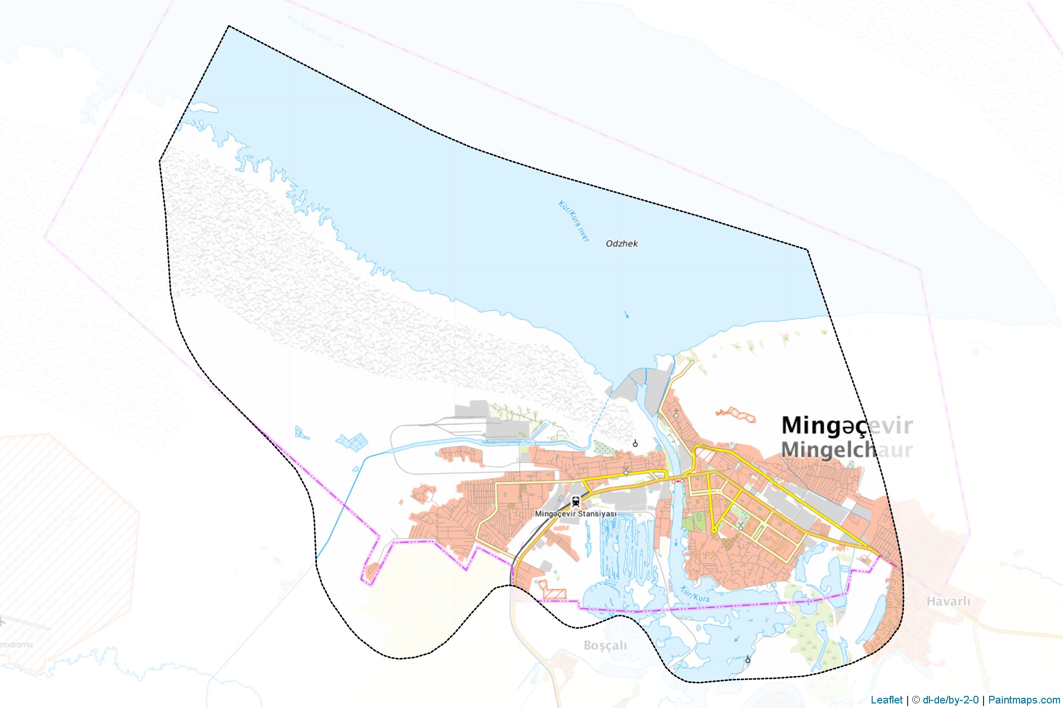 Muestras de recorte de mapas Mingəçevir (Aran)-1