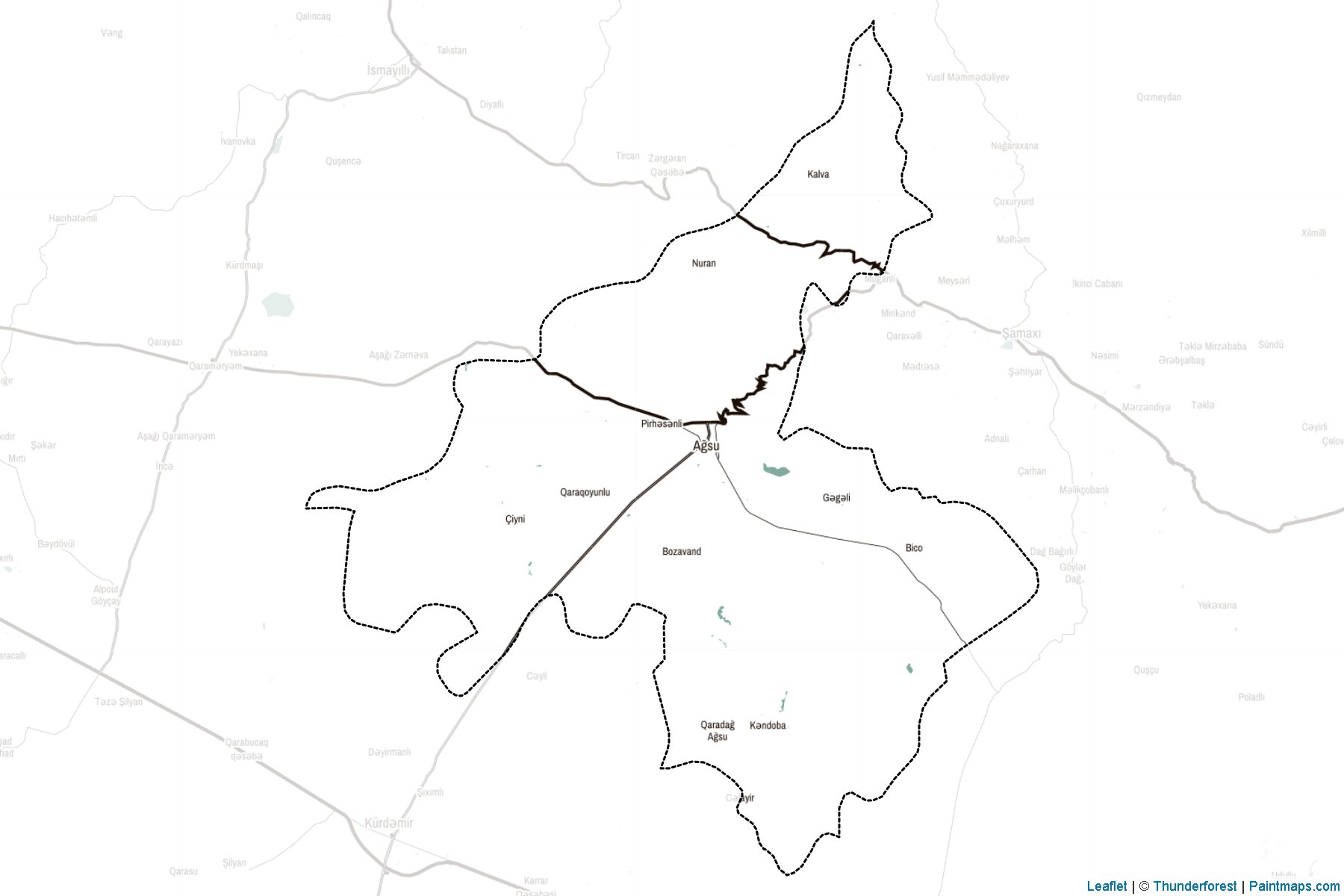 Muestras de recorte de mapas Ağsu (Daghlig Shirvan)-2