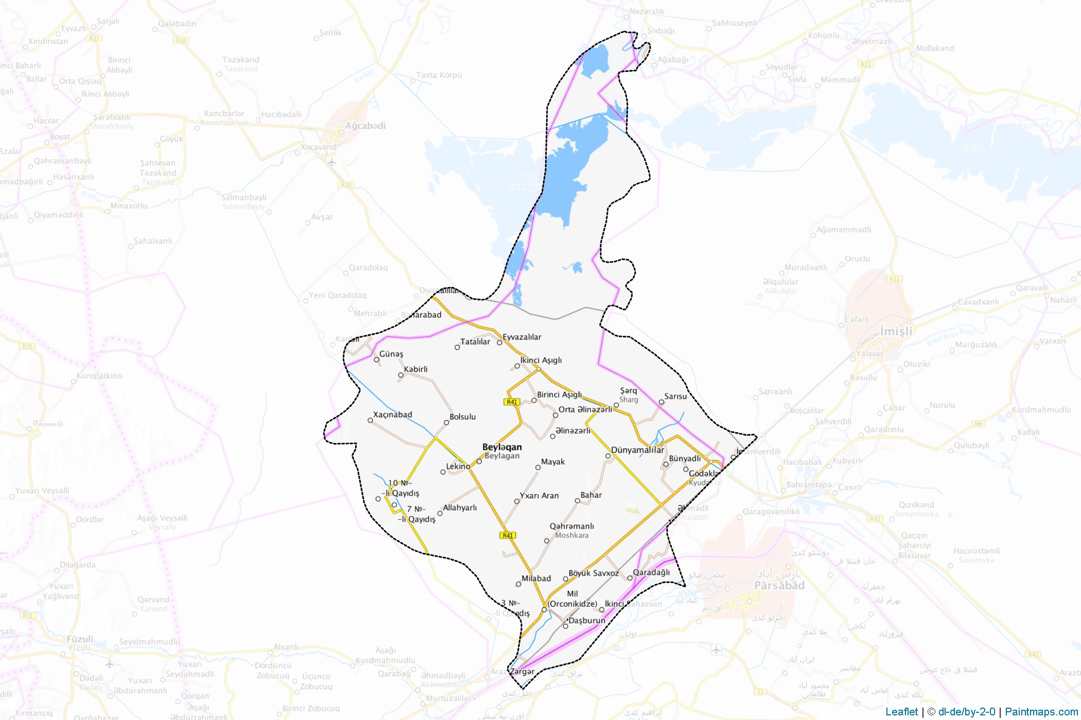 Muestras de recorte de mapas Beyləqan (Aran)-1