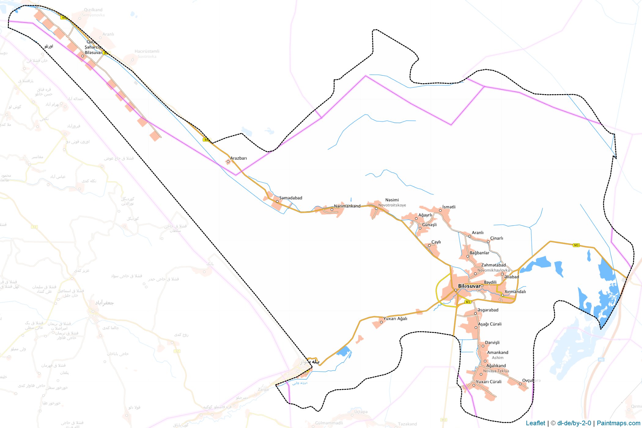 Muestras de recorte de mapas Biləsuvar (Aran)-1