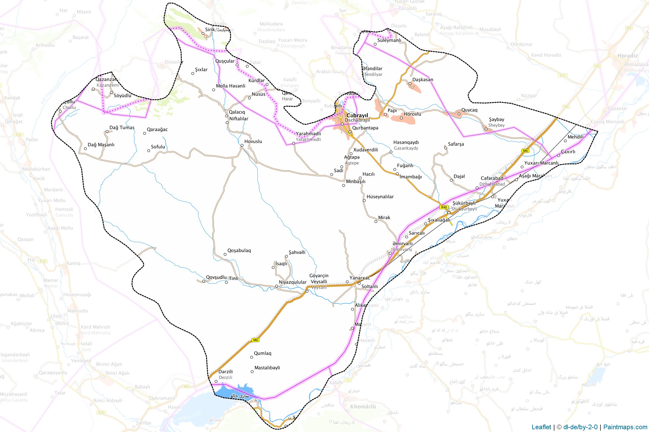 Muestras de recorte de mapas Cəbrayıl (Yukhari Garabakh)-1