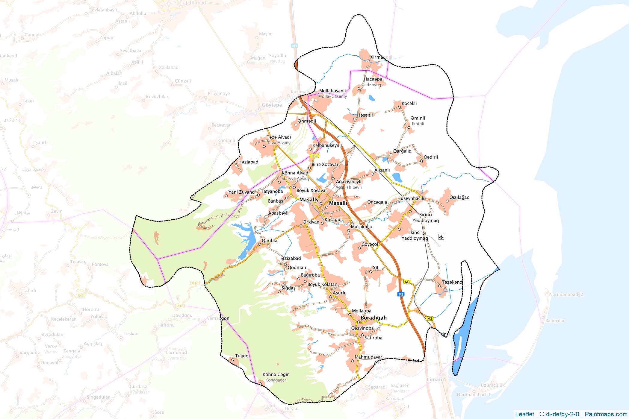 Muestras de recorte de mapas Masallı (Lankaran)-1