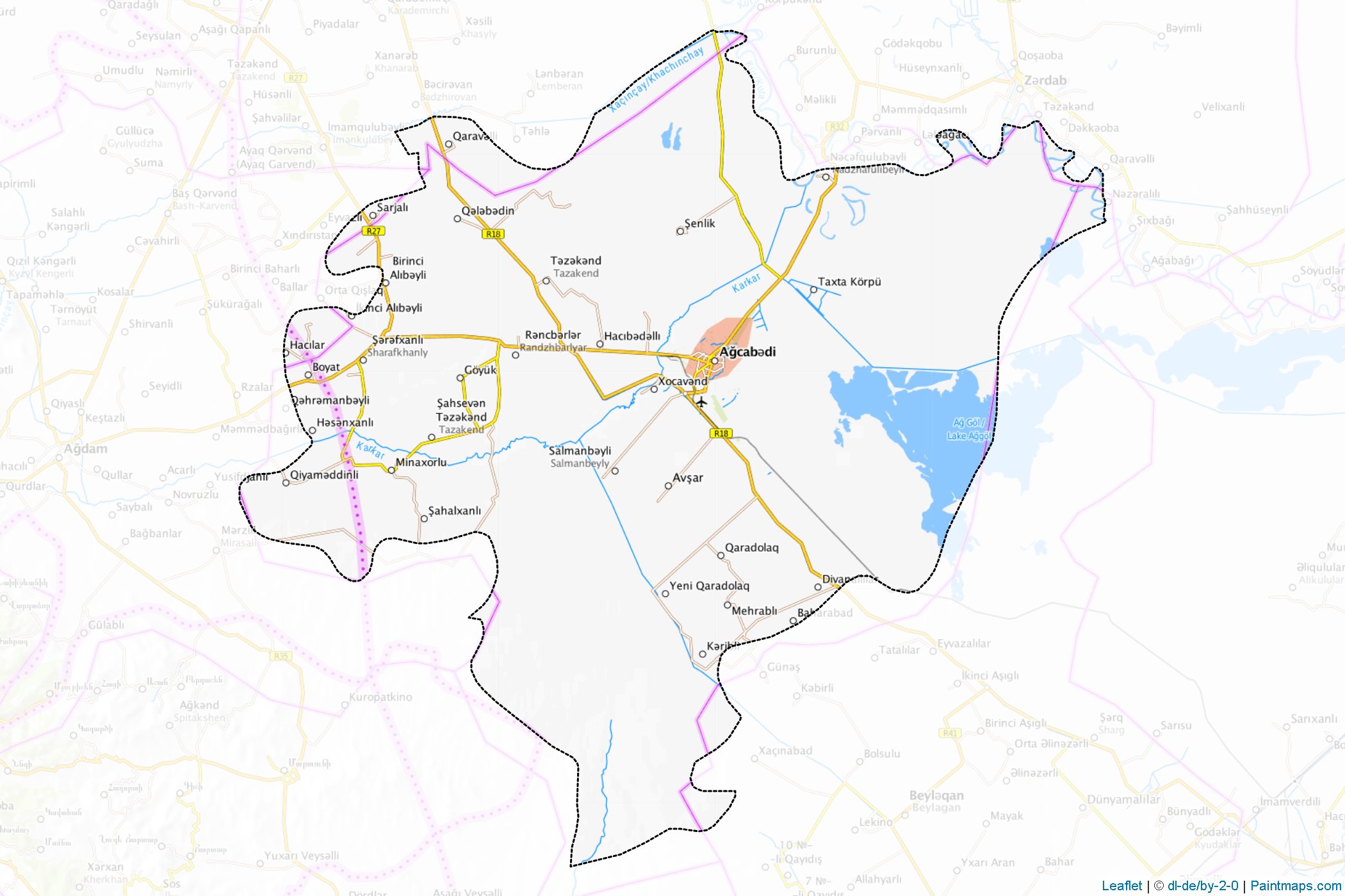 Muestras de recorte de mapas Ağcabədi (Aran)-1