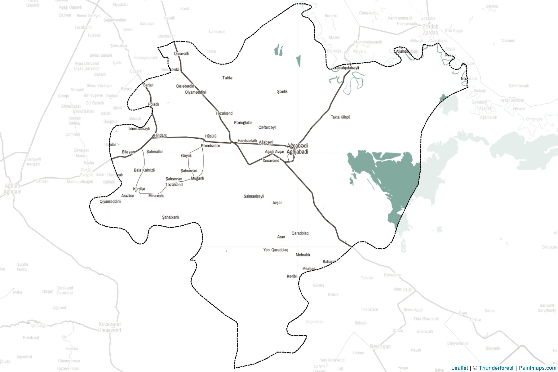 Muestras de recorte de mapas Ağcabədi (Aran)-2