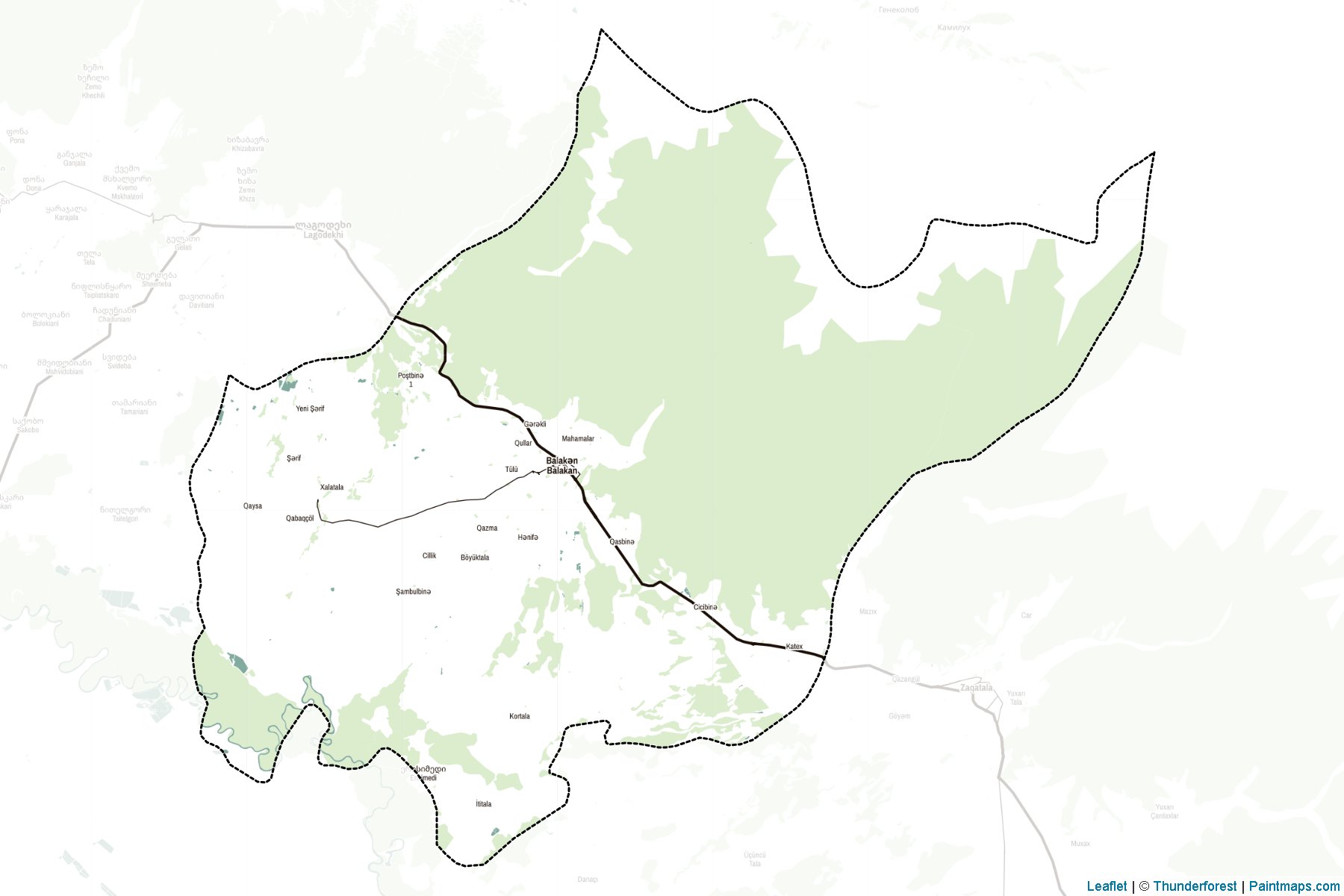 Muestras de recorte de mapas Balakən (Shaki-Zaqatala)-2