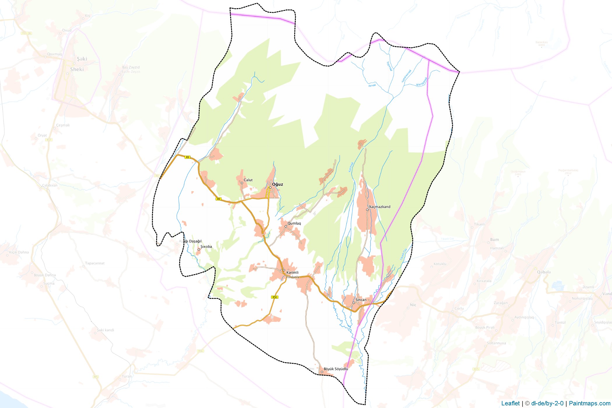 Muestras de recorte de mapas Oğuz (Shaki-Zaqatala)-1