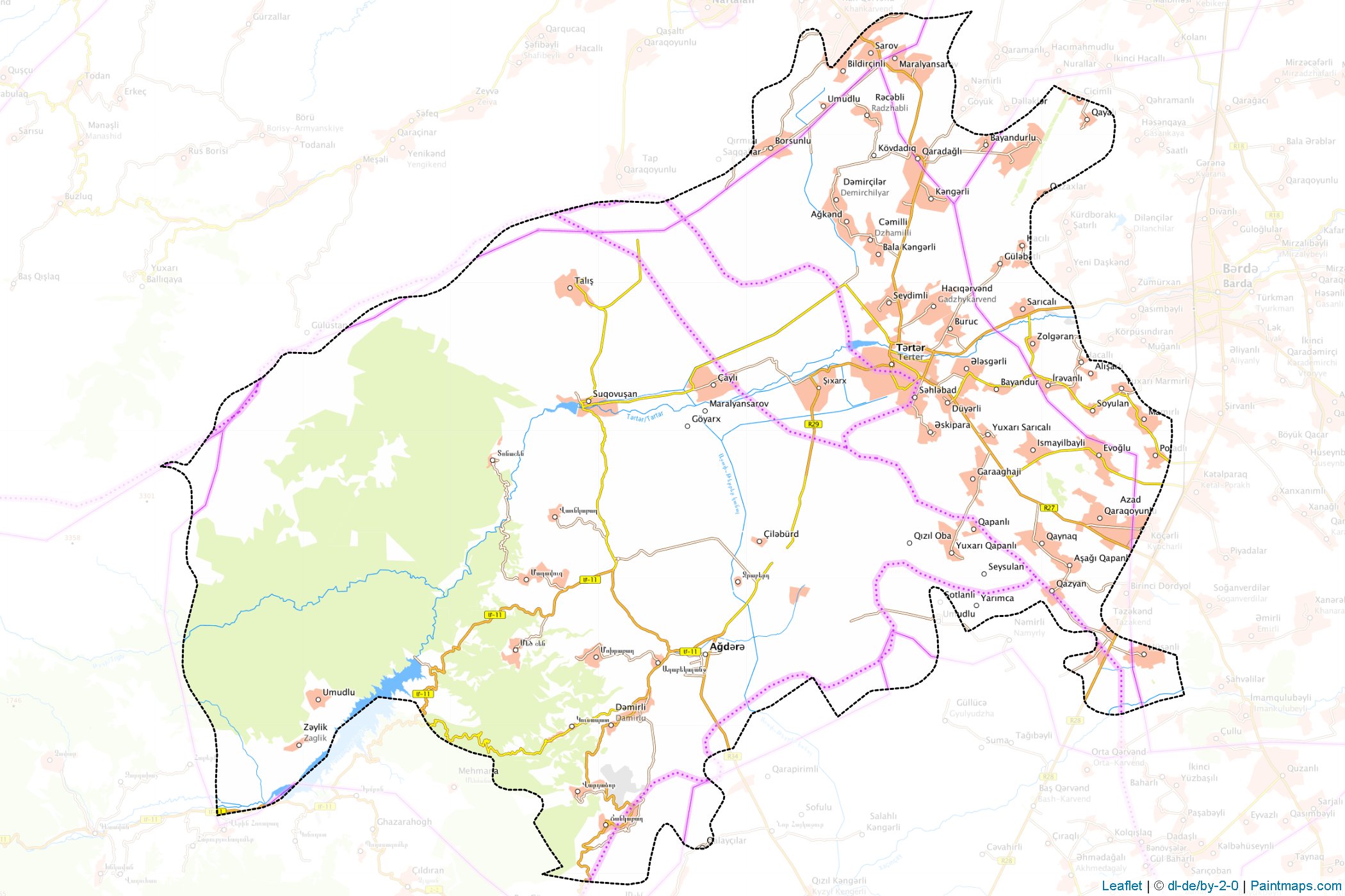 Muestras de recorte de mapas Tərtər (Yukhari Garabakh)-1