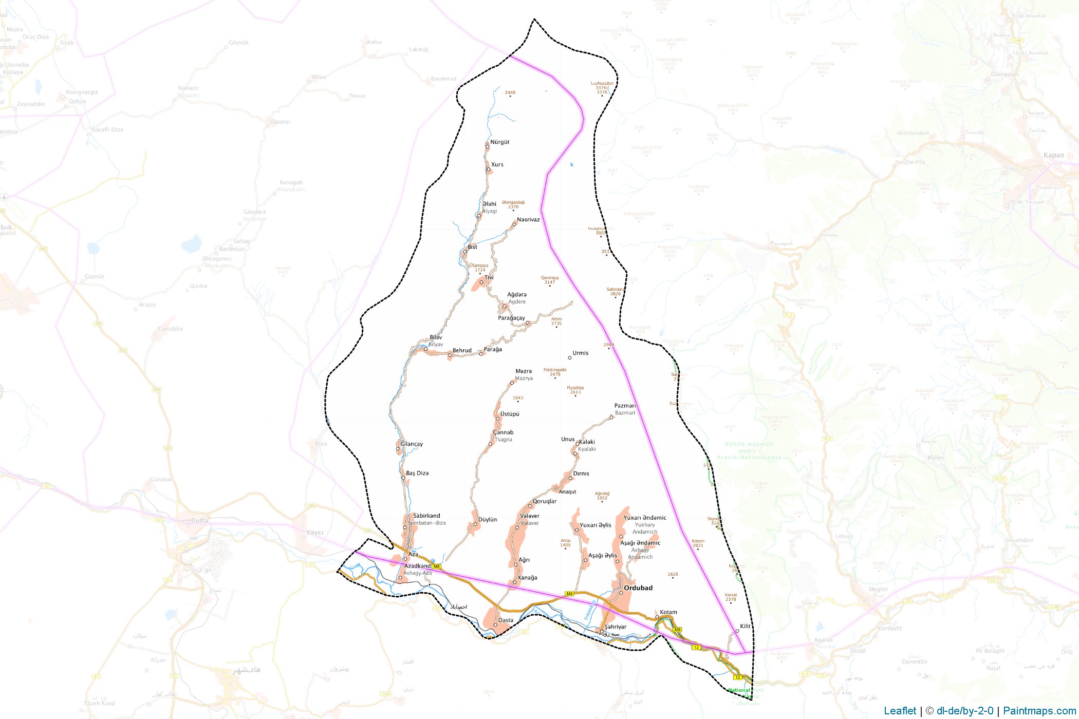 Ordubad (Naxçıvan Autonomous Republic) Haritası Örnekleri-1