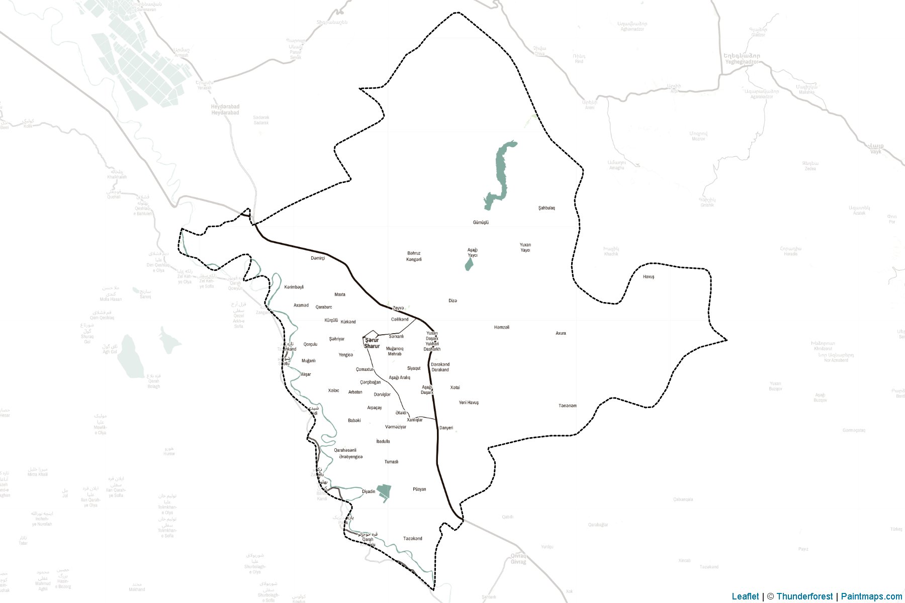 Muestras de recorte de mapas Şərur (Naxçıvan Autonomous Republic)-2