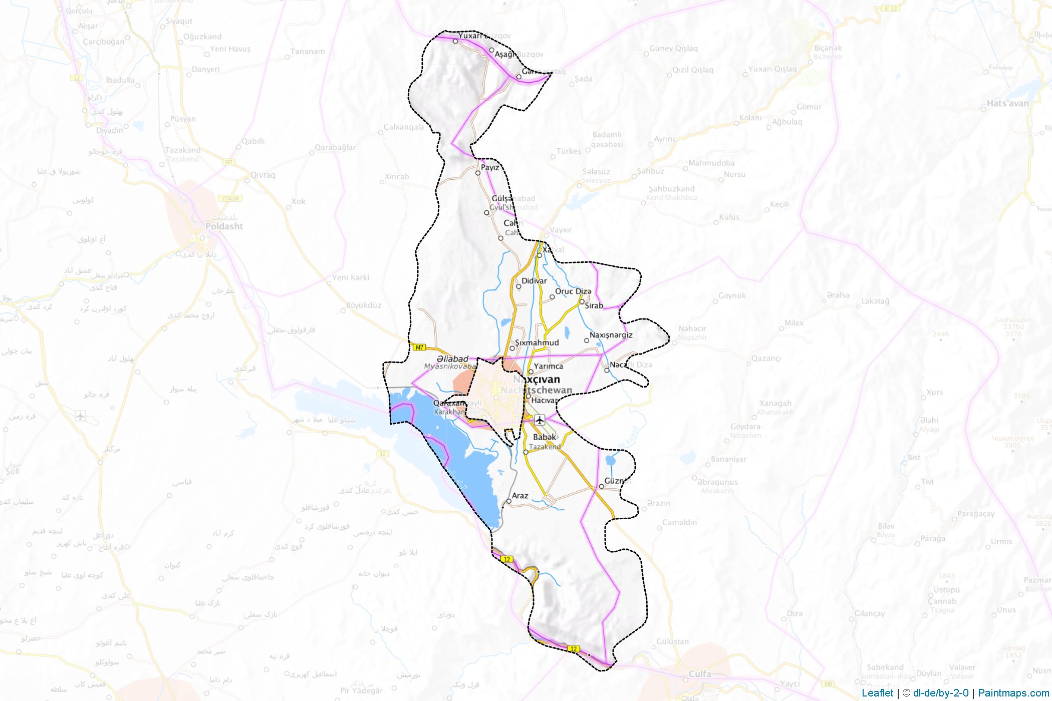 Muestras de recorte de mapas Babək (Naxçıvan Autonomous Republic)-1