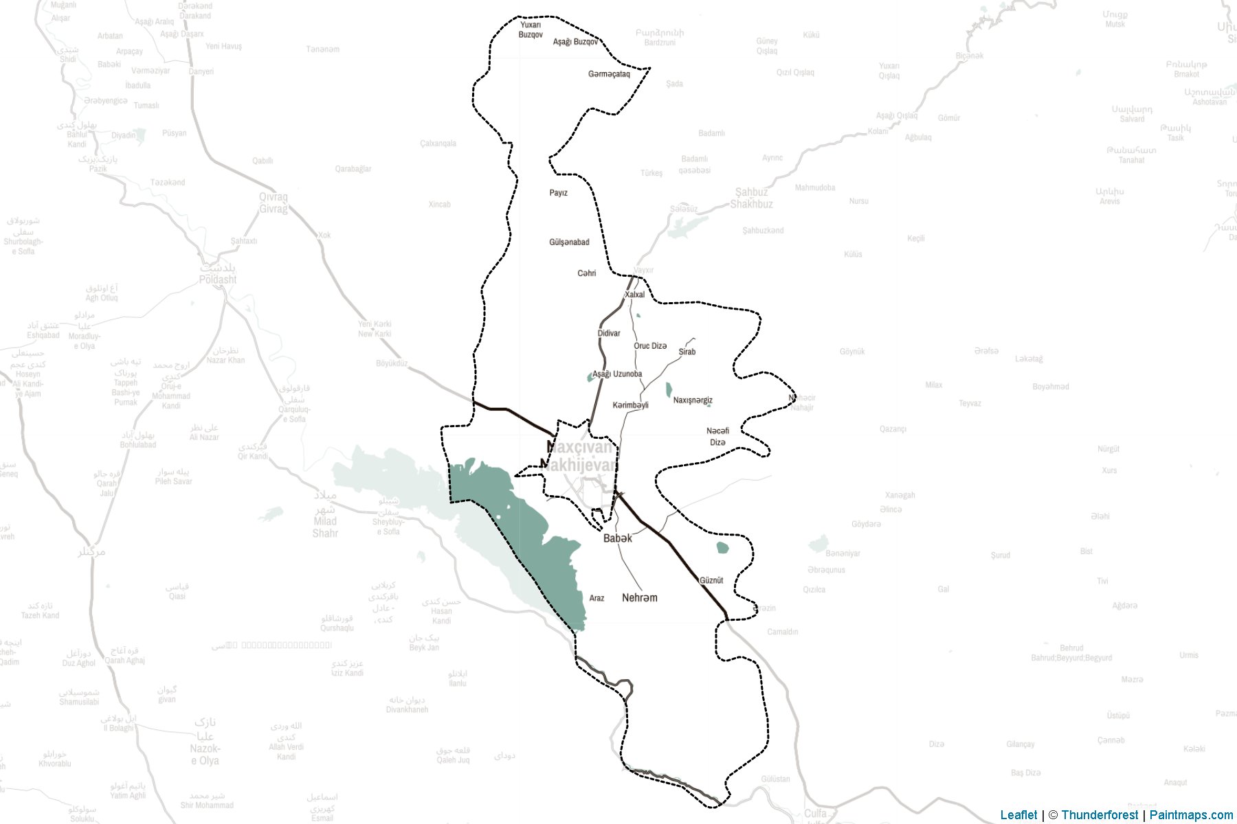 Muestras de recorte de mapas Babək (Naxçıvan Autonomous Republic)-2