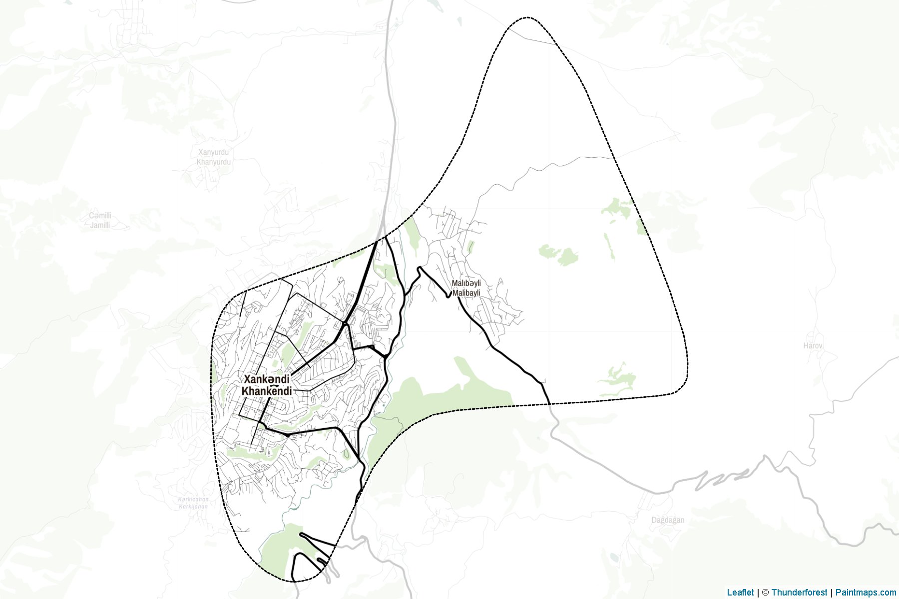 Muestras de recorte de mapas Stepanakert (Yukhari Garabakh)-2