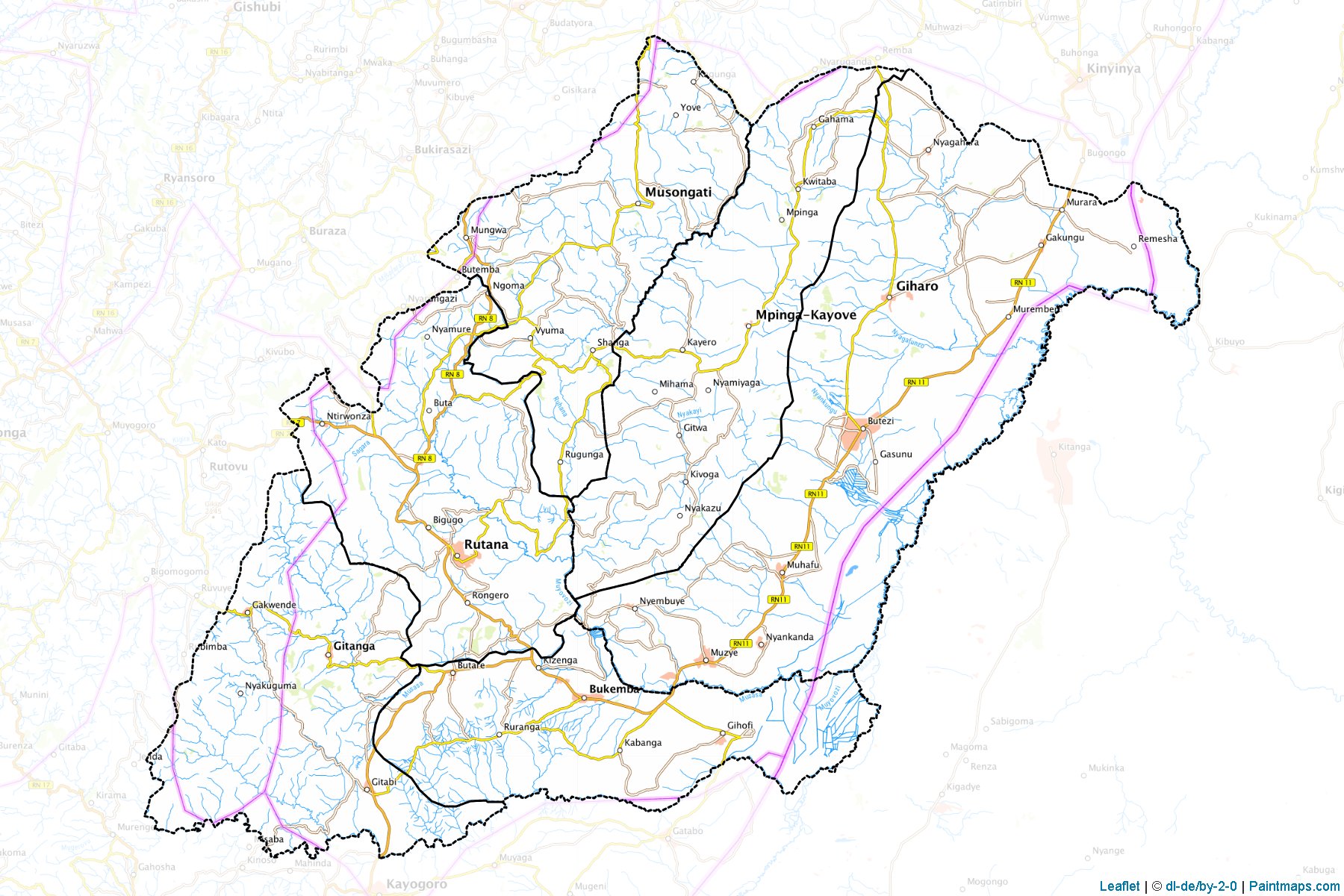 Rutana Province (Burundi) Haritası Örnekleri-1