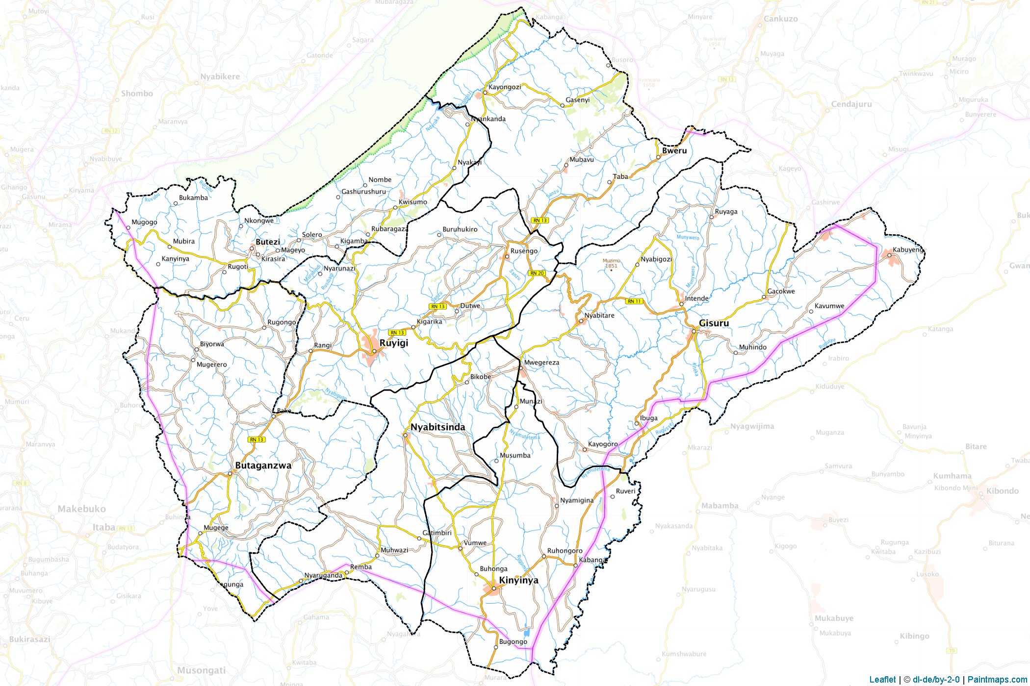 Ruyigi Province (Burundi) Map Cropping Samples-1