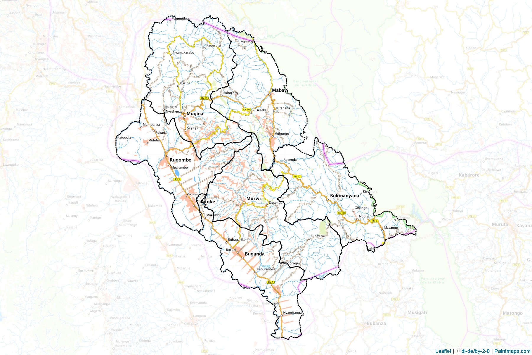 Cibitoke Province (Burundi) Haritası Örnekleri-1