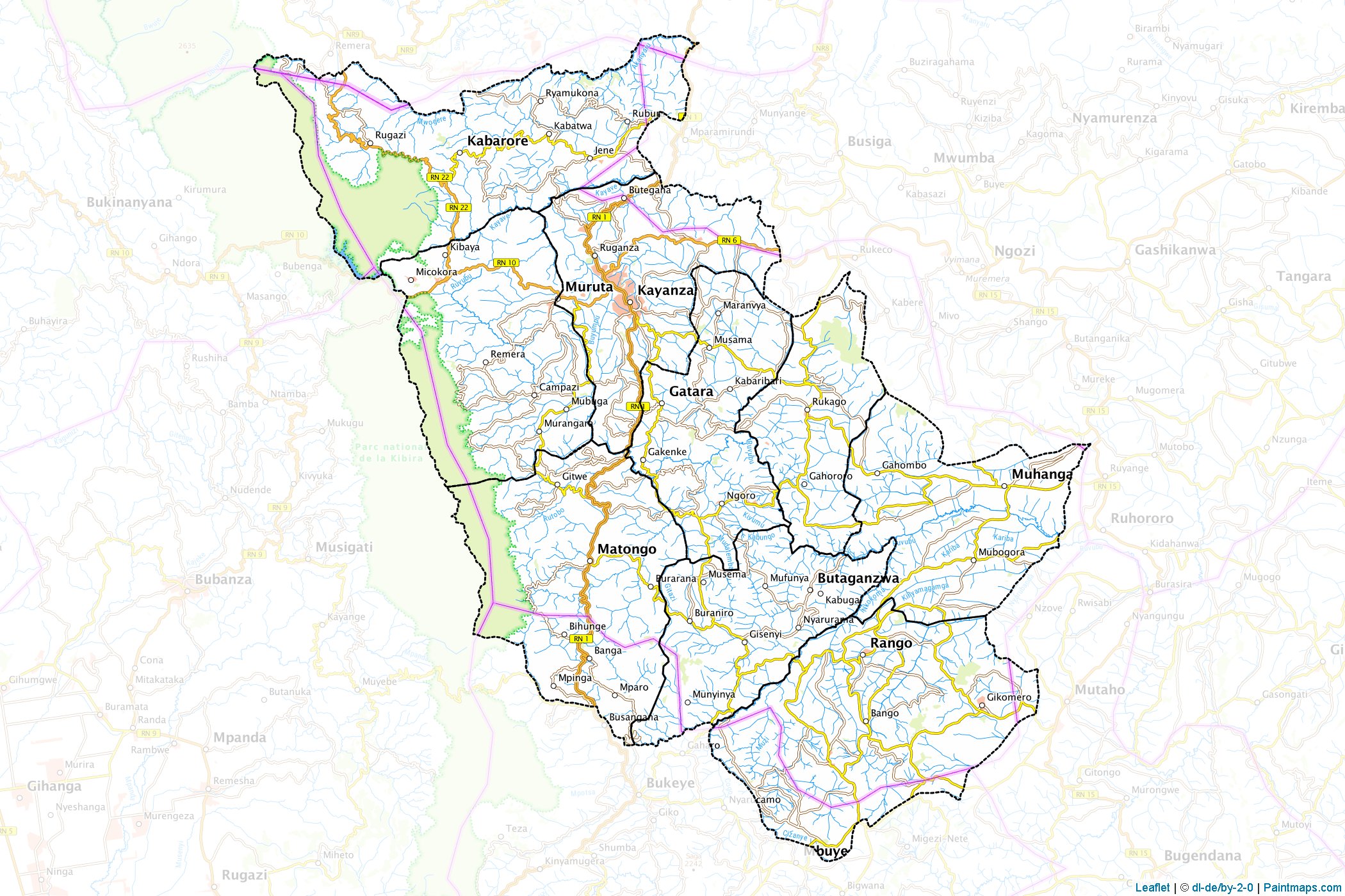 Kayanza Province (Burundi) Map Cropping Samples-1