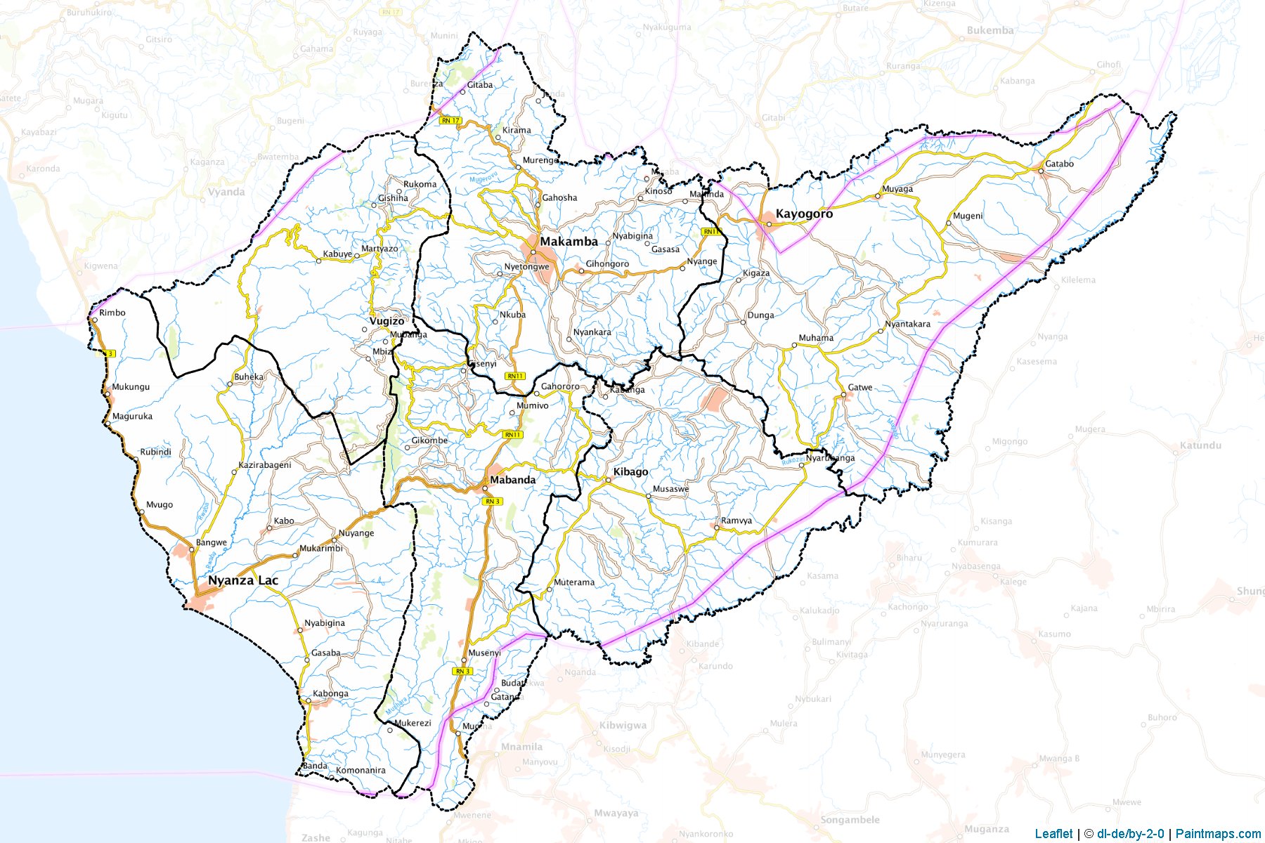 Makamba Province (Burundi) Map Cropping Samples-1