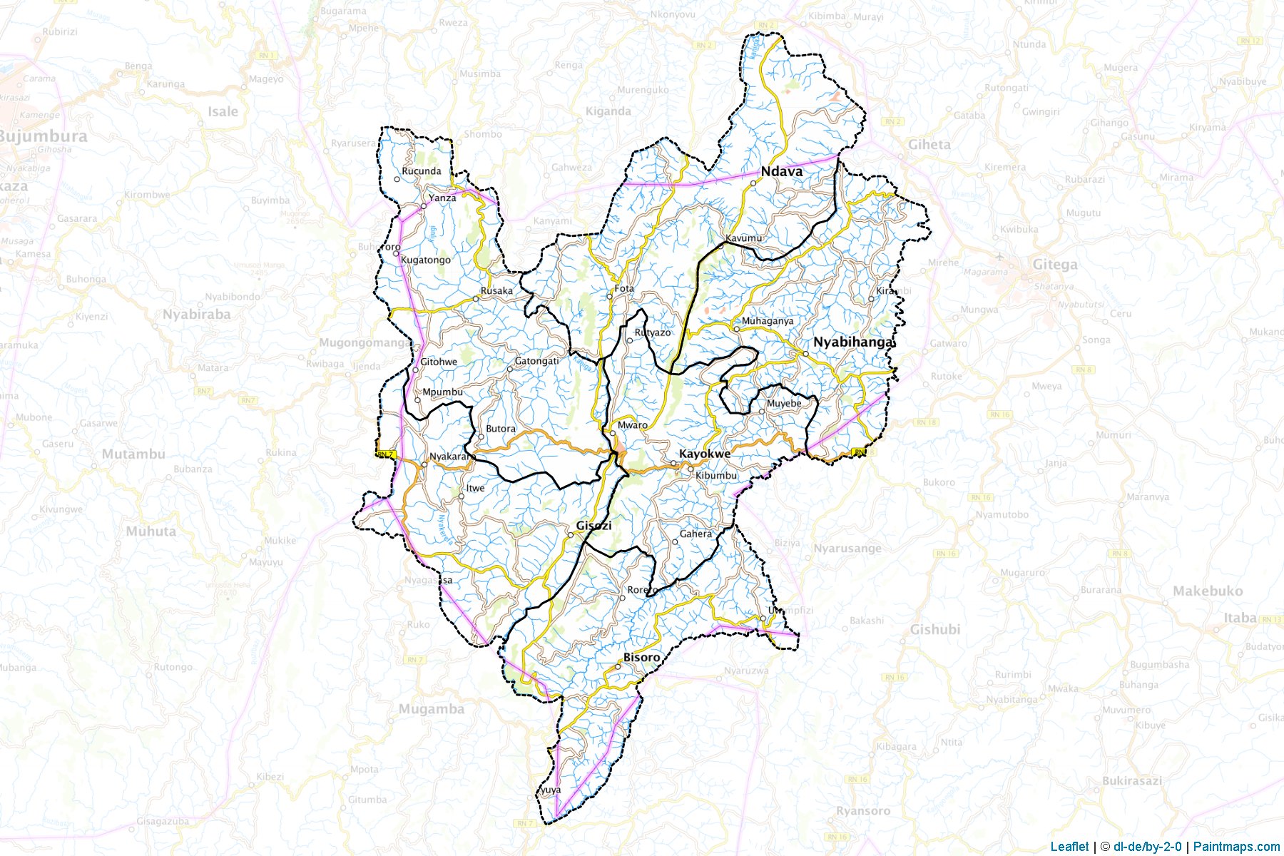 Mwaro (Burundi) Haritası Örnekleri-1